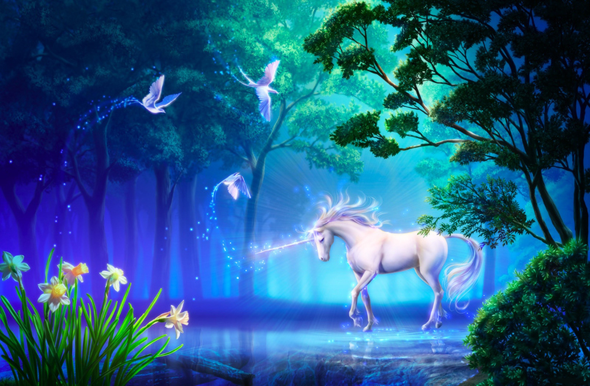 Unicorn Horse Full Moon Wallpapers