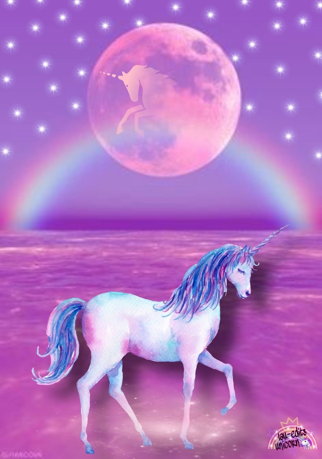 Unicorn Horse Full Moon Wallpapers
