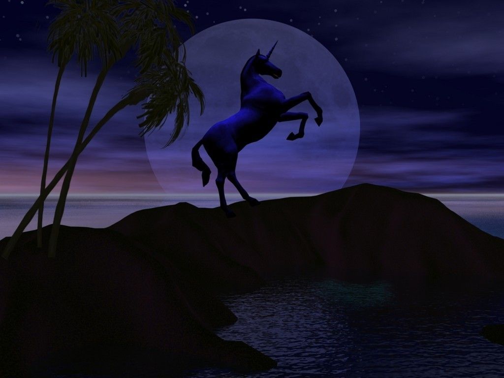 Unicorn Horse Full Moon Wallpapers