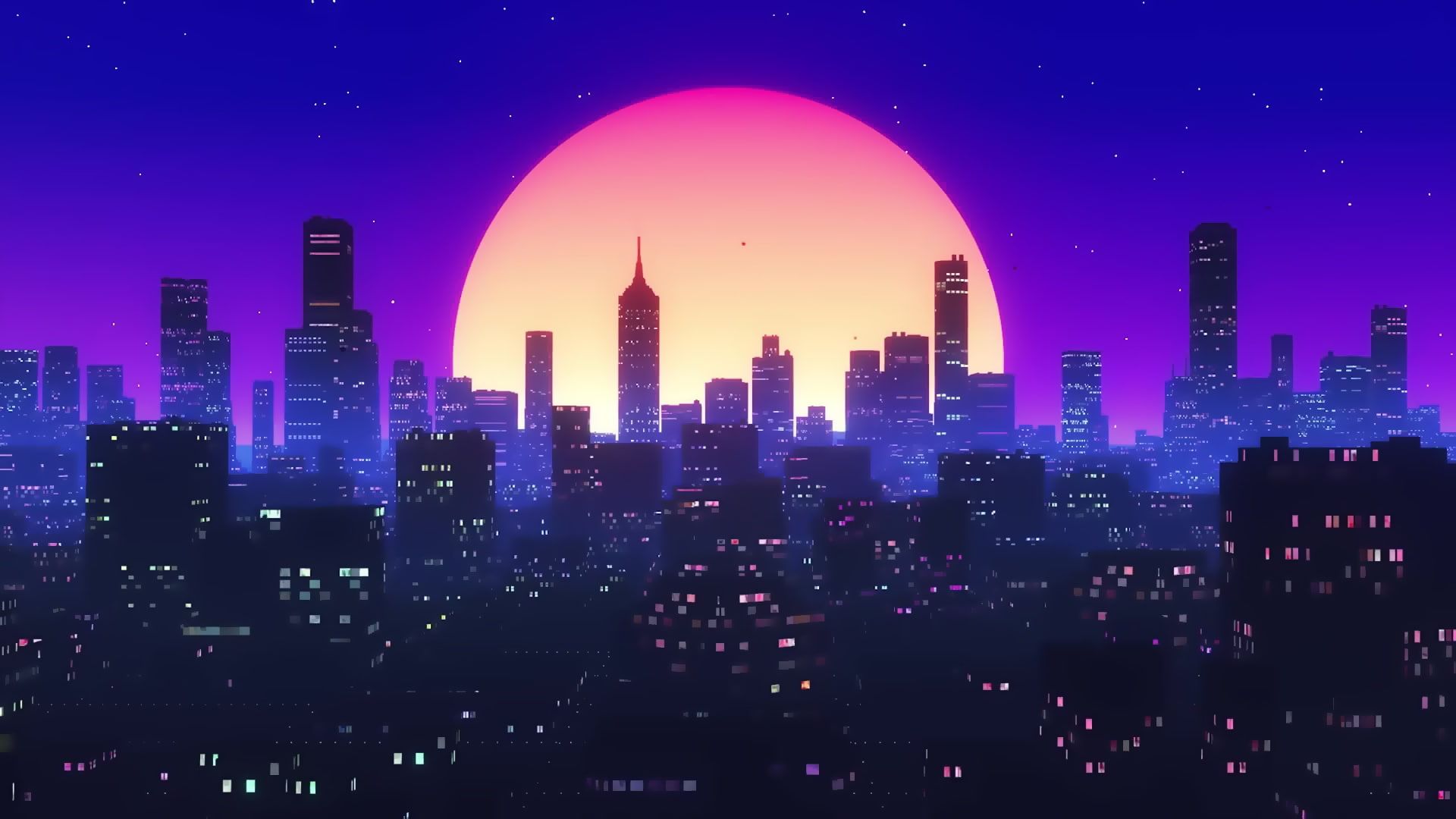 Vaporwave City Night Wallpapers