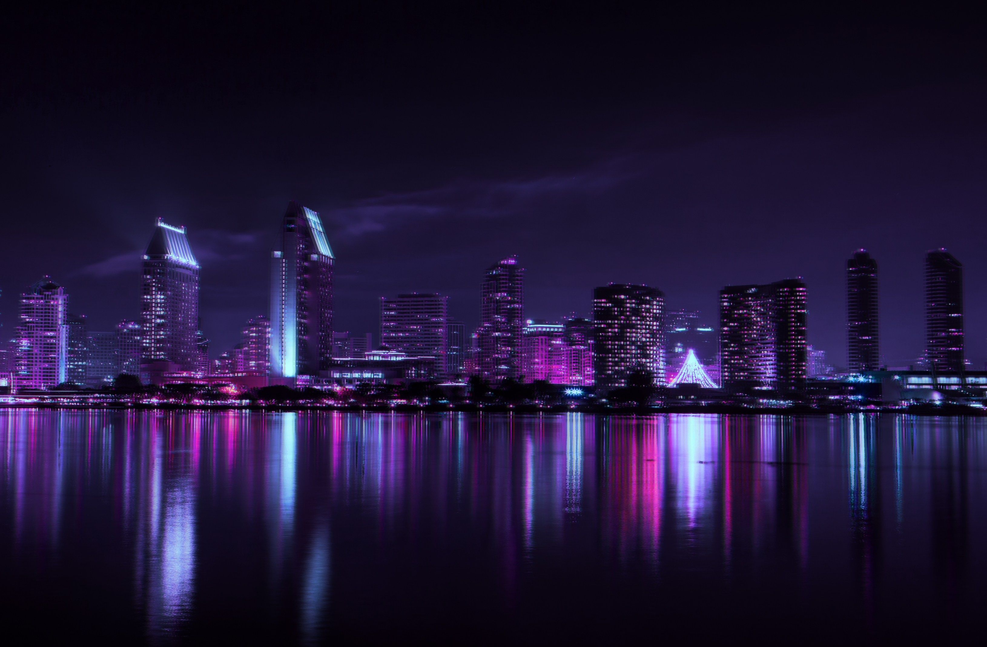 Vaporwave City Night Wallpapers