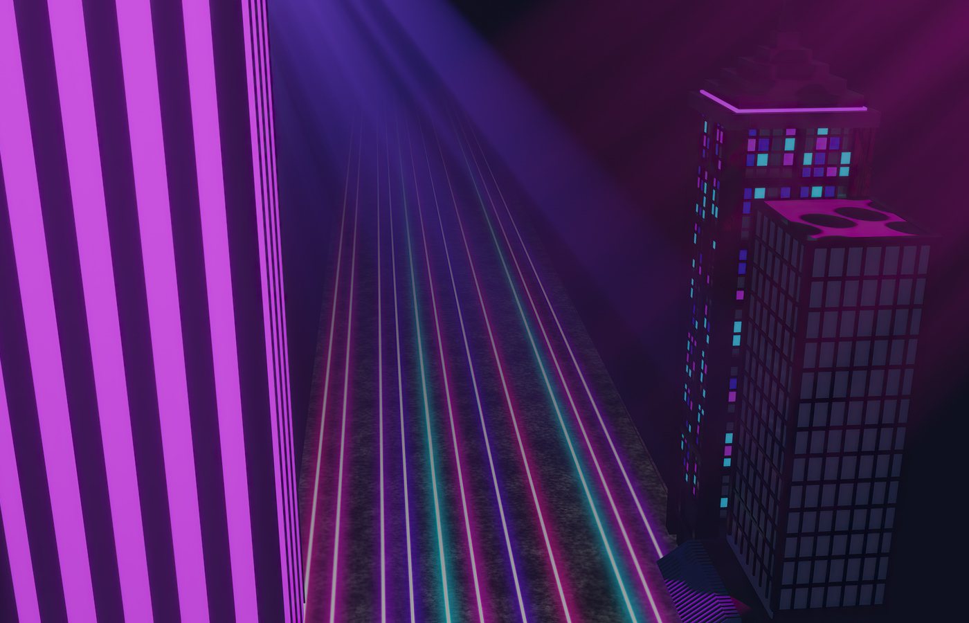 Vaporwave City Night Wallpapers