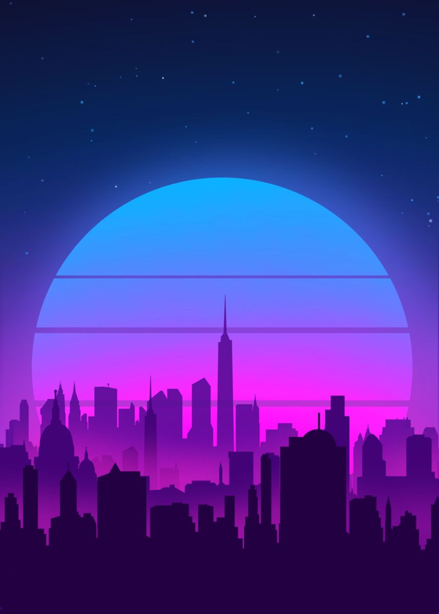 Vaporwave City Night Wallpapers