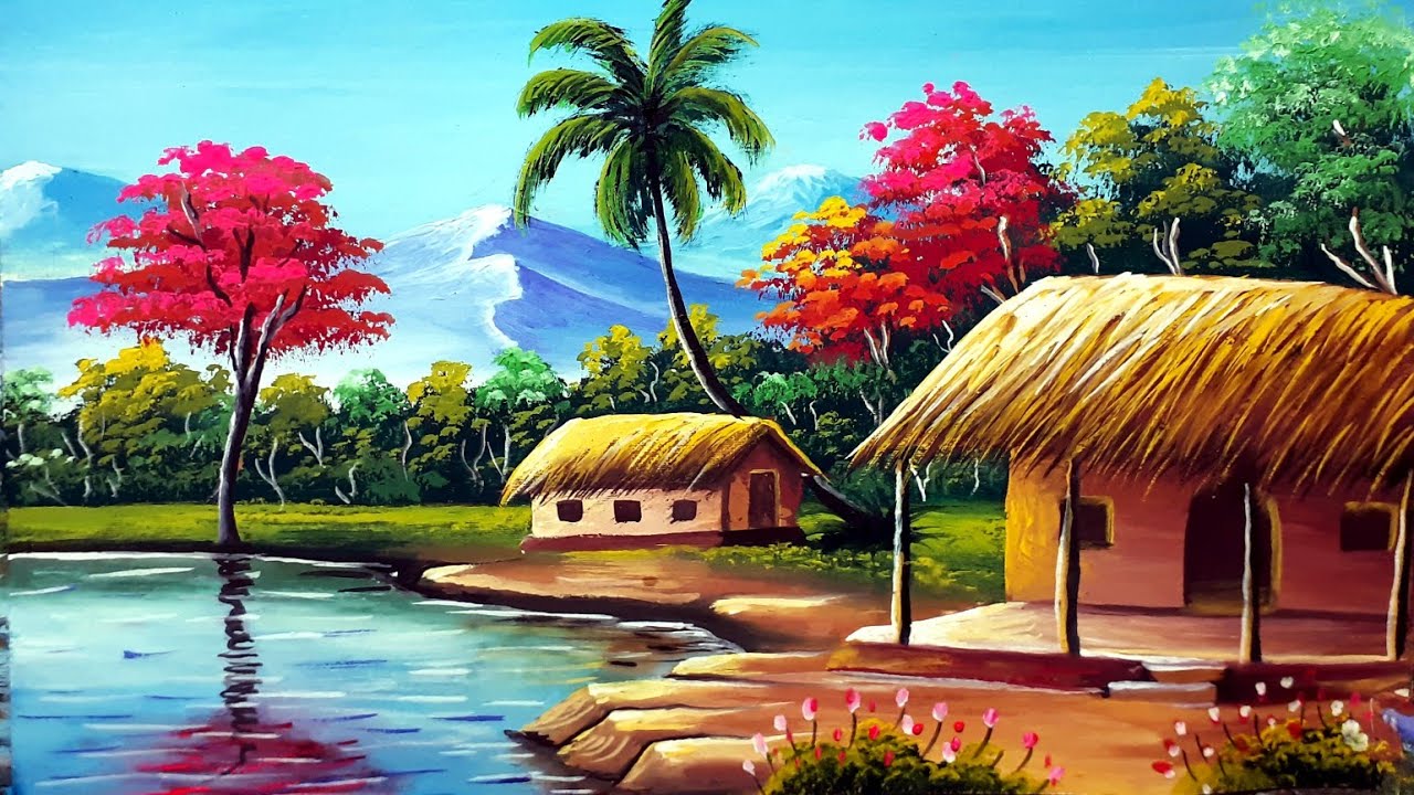 Village Scenery Digital Art Wallpapers