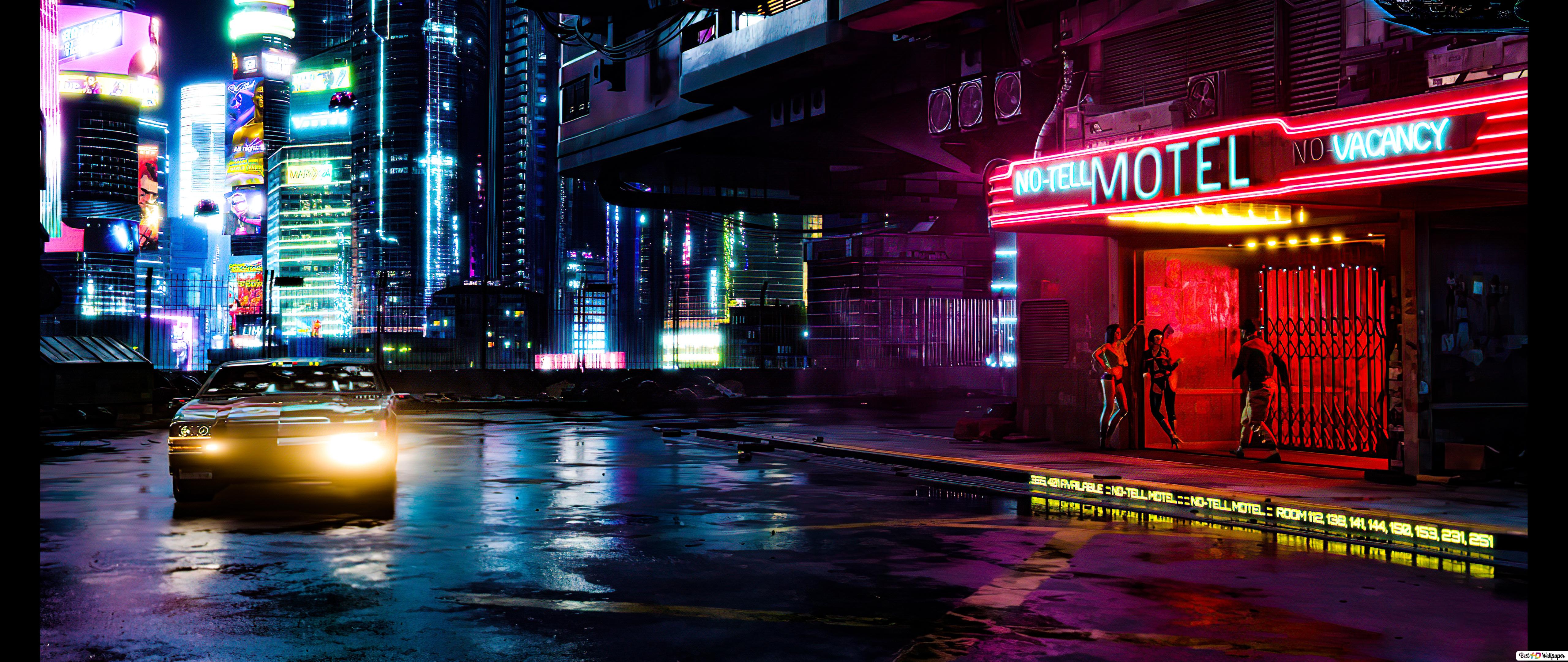 Warrior Girl In Cyberpunk City Wallpapers