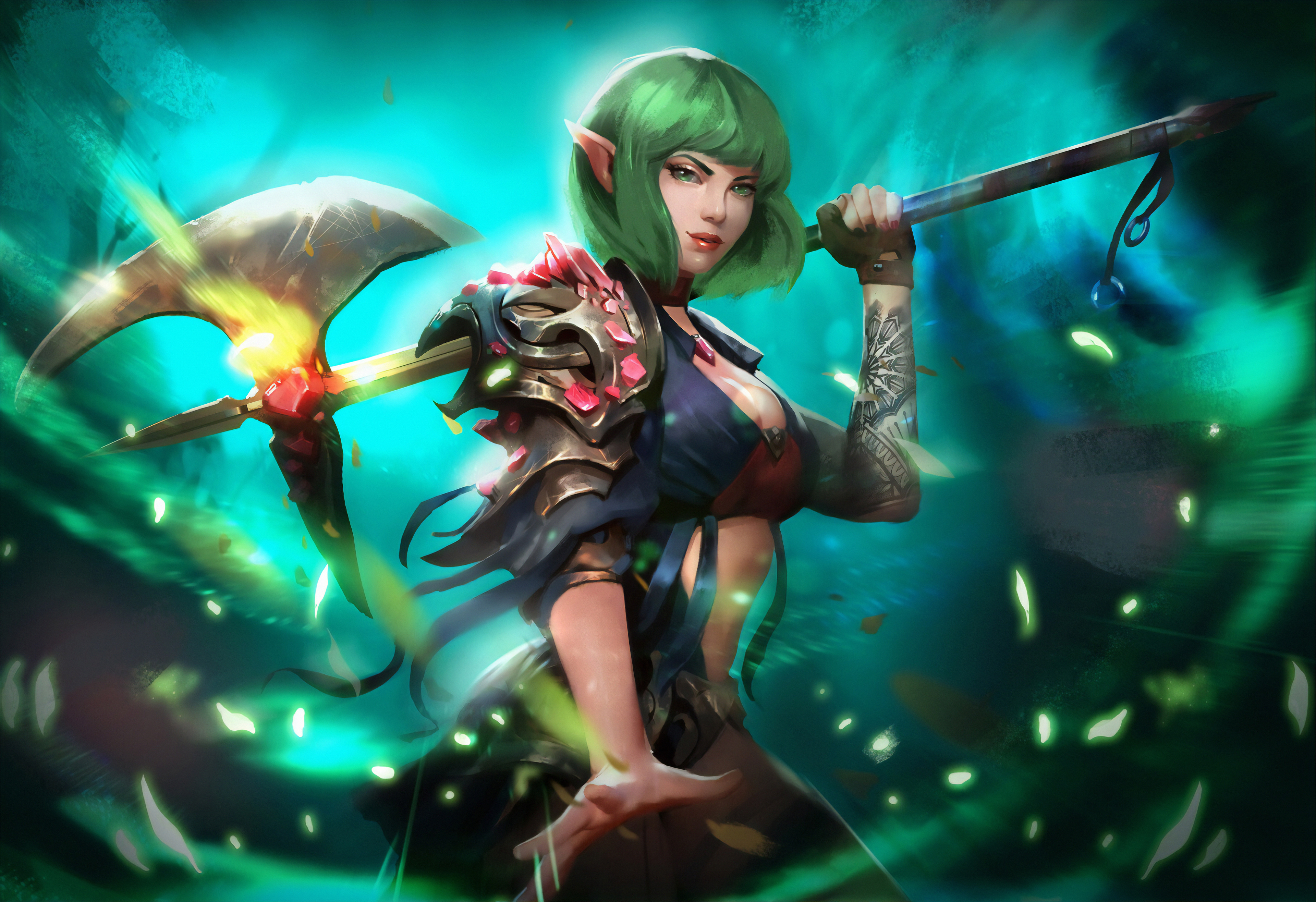 Woman Warrior With Axe Wallpapers