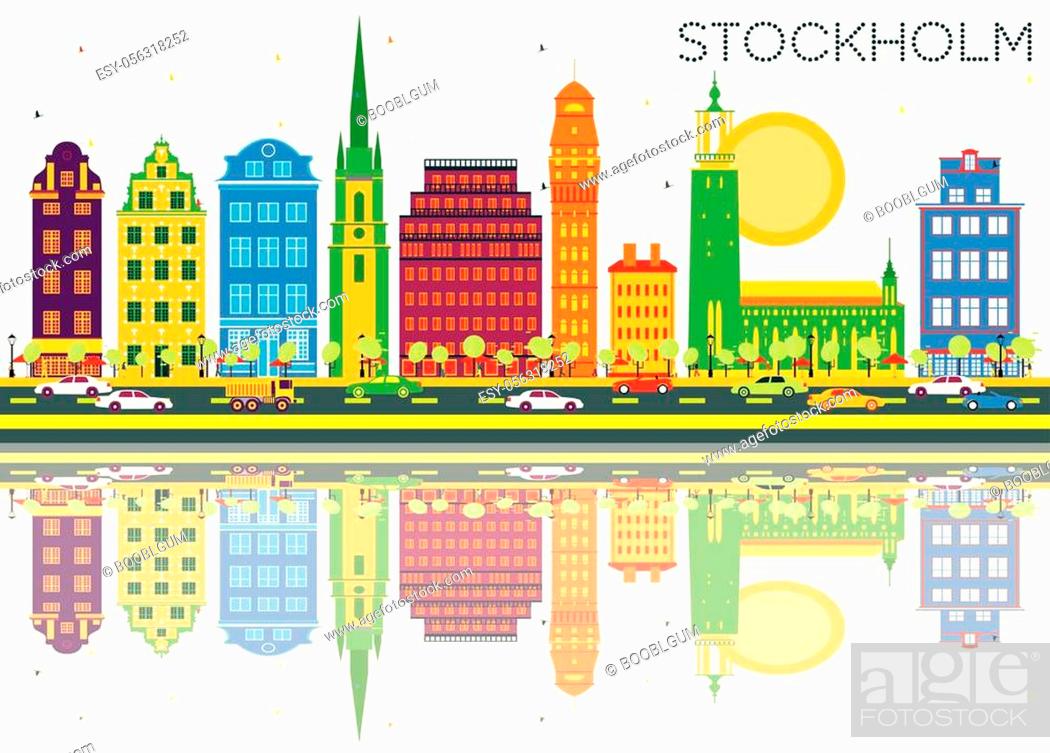 Yellow City Vector Reflection Wallpapers