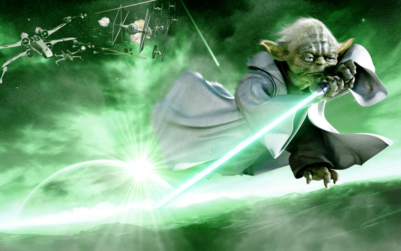 Yoda With Lightsaber Wallpapers