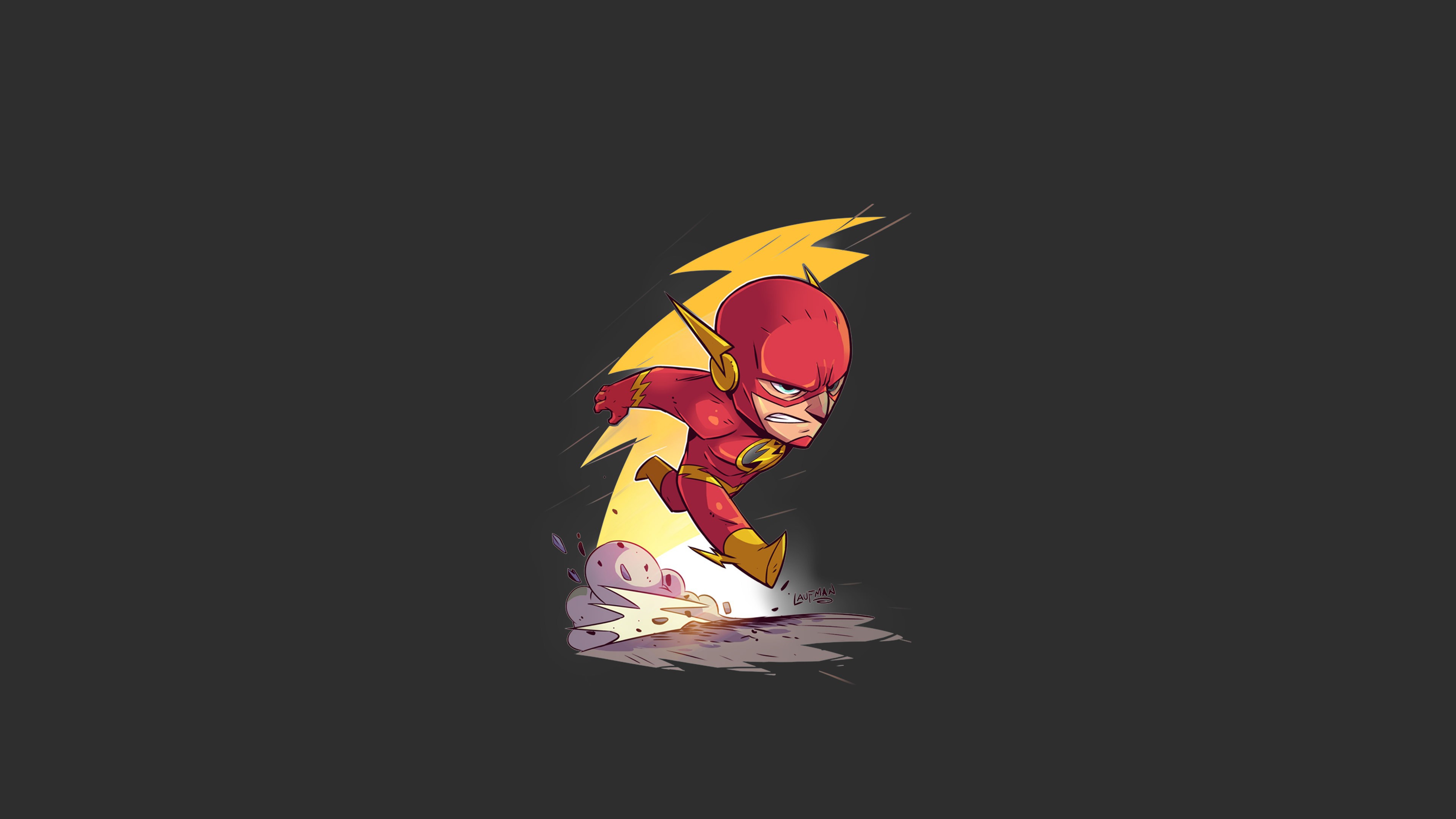 4K Flash Logo Minimal Wallpapers