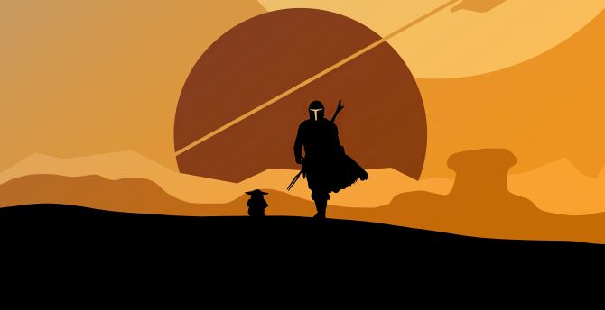 5K Baby Yoda Minimal Art Wallpapers