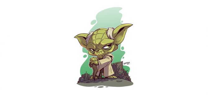 5K Baby Yoda Minimal Art Wallpapers