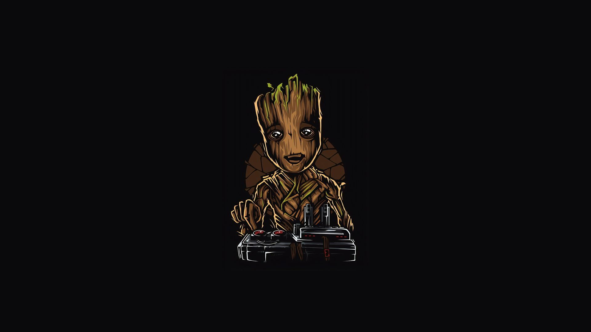 Angry Groot Minimal Art Wallpapers