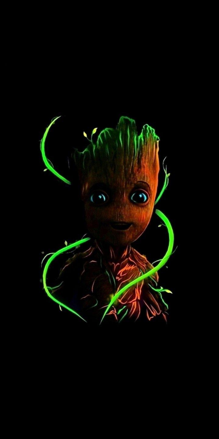 Baby Groot Minimalist Wallpapers