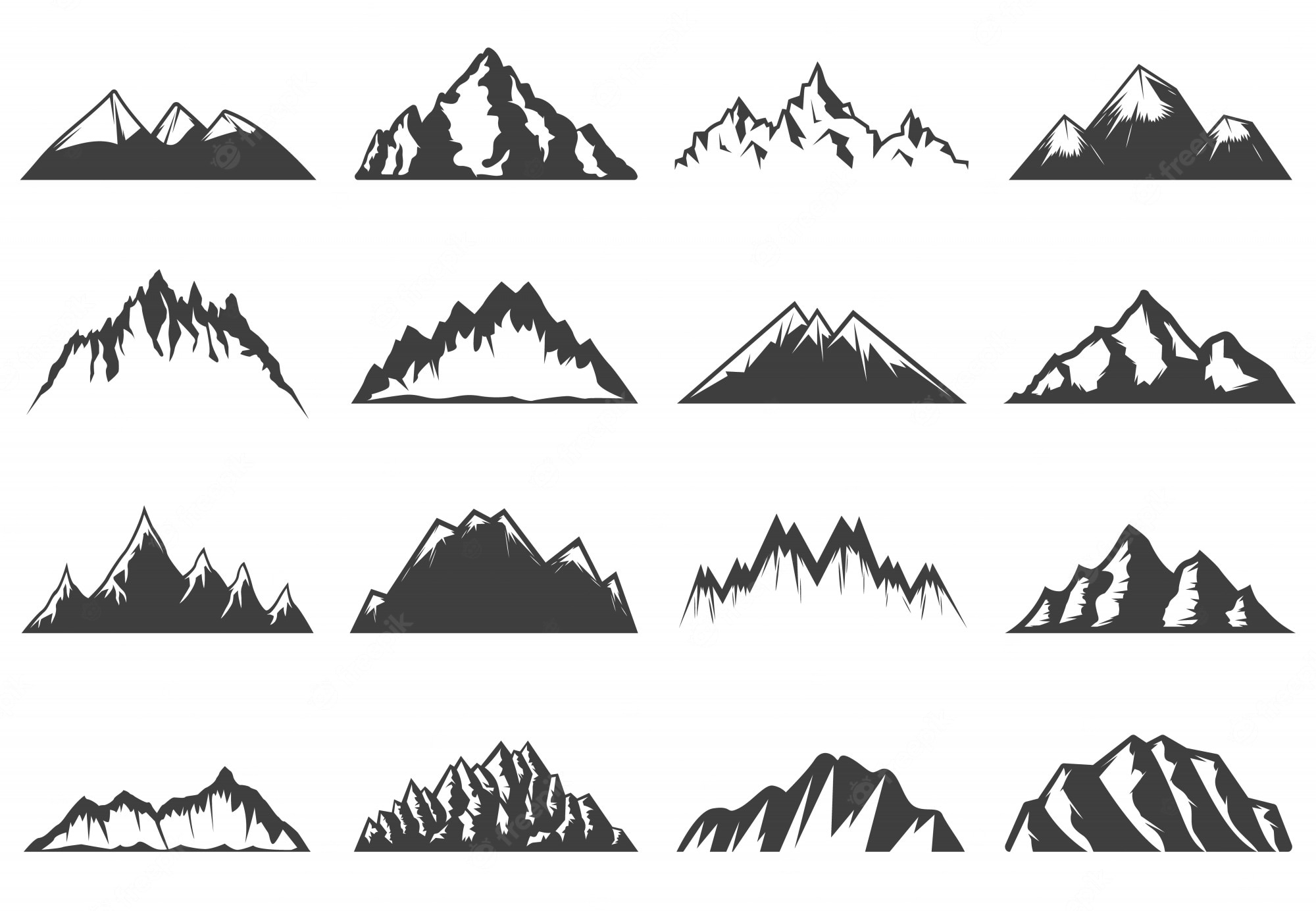 Black Mountains Vector Minimal Art Wallpapers
