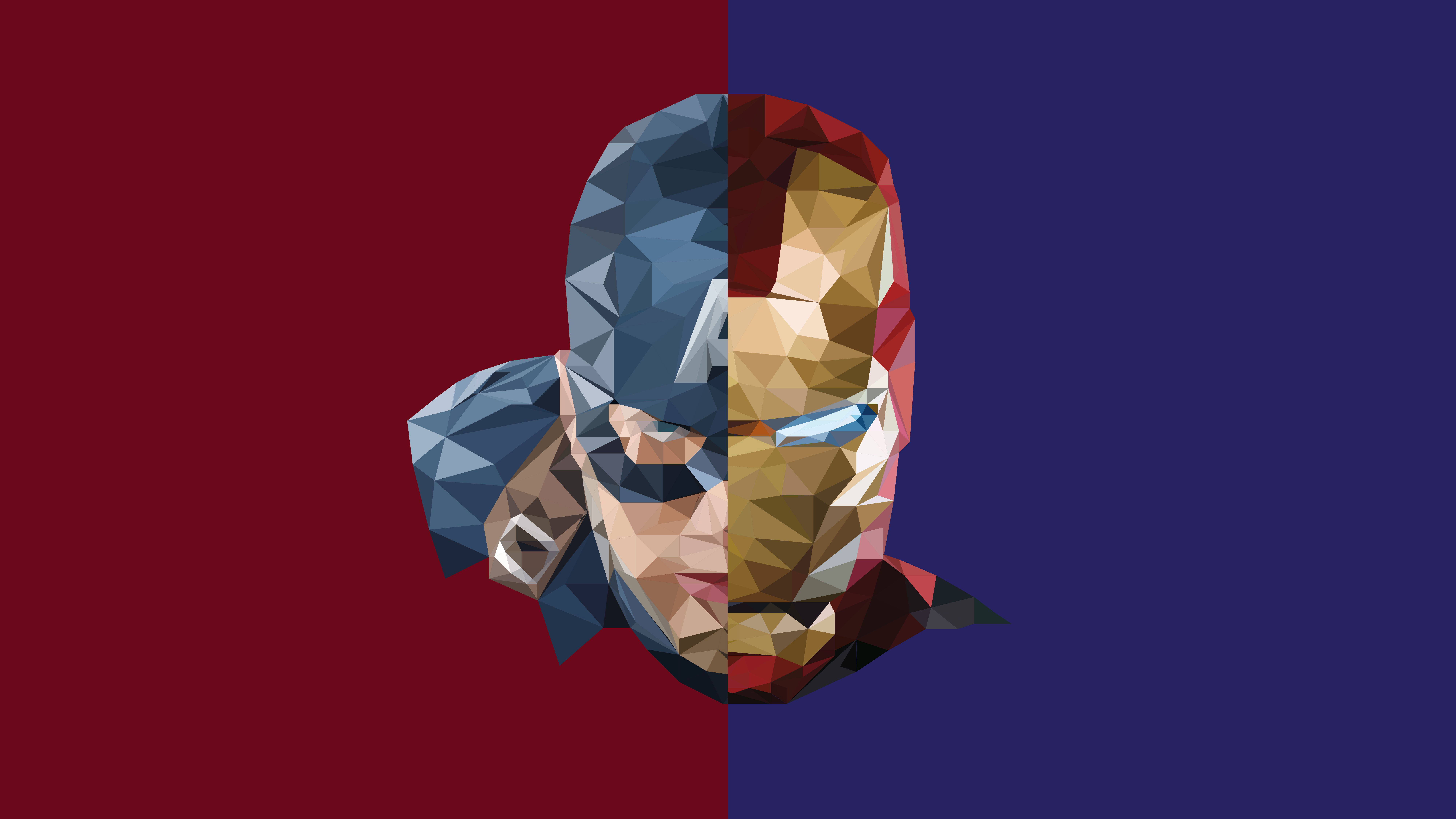Captain America Iron Man Minimal Art Wallpapers