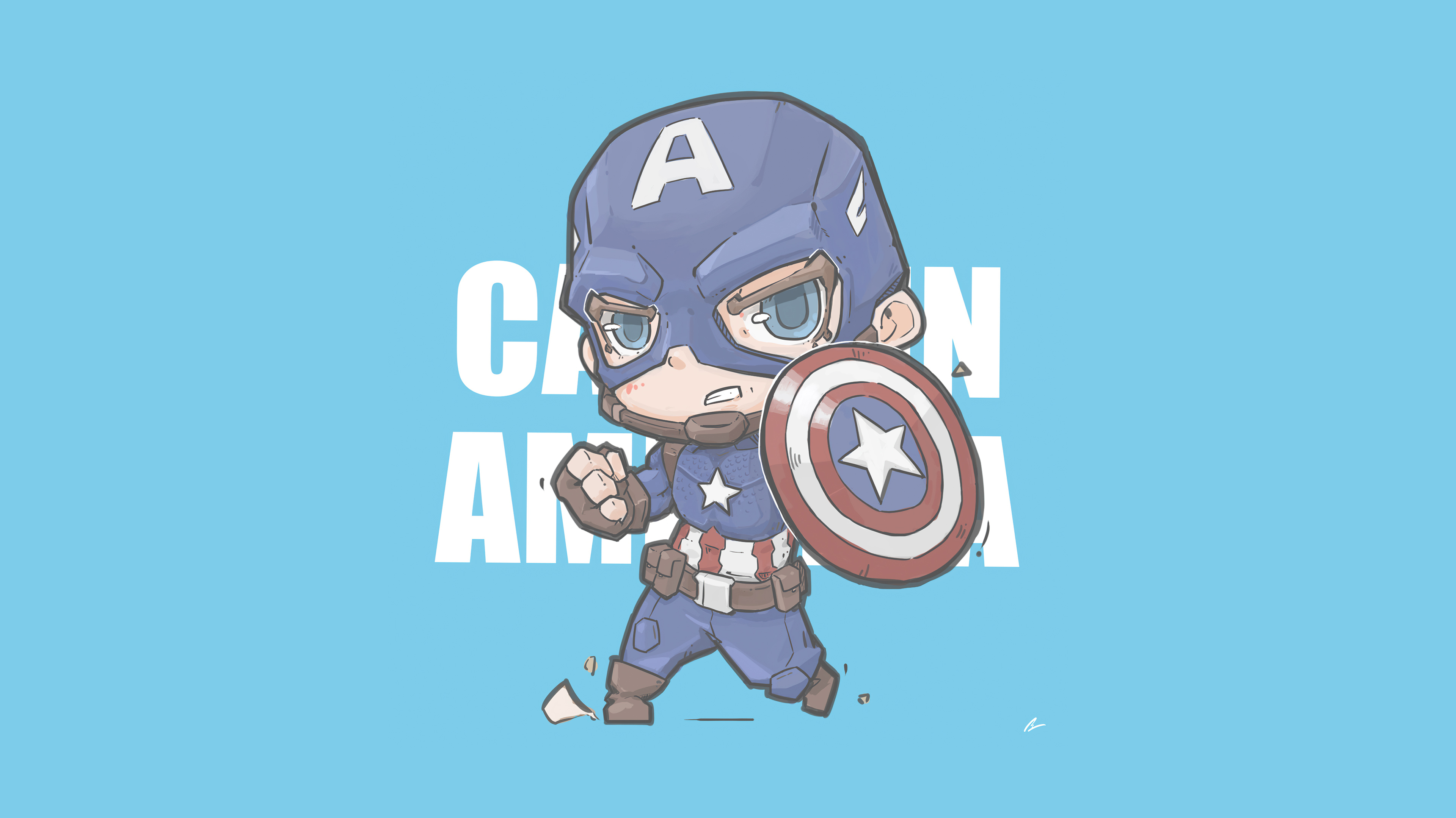 Captain America Marvel Comics Minimalism Wallpapers