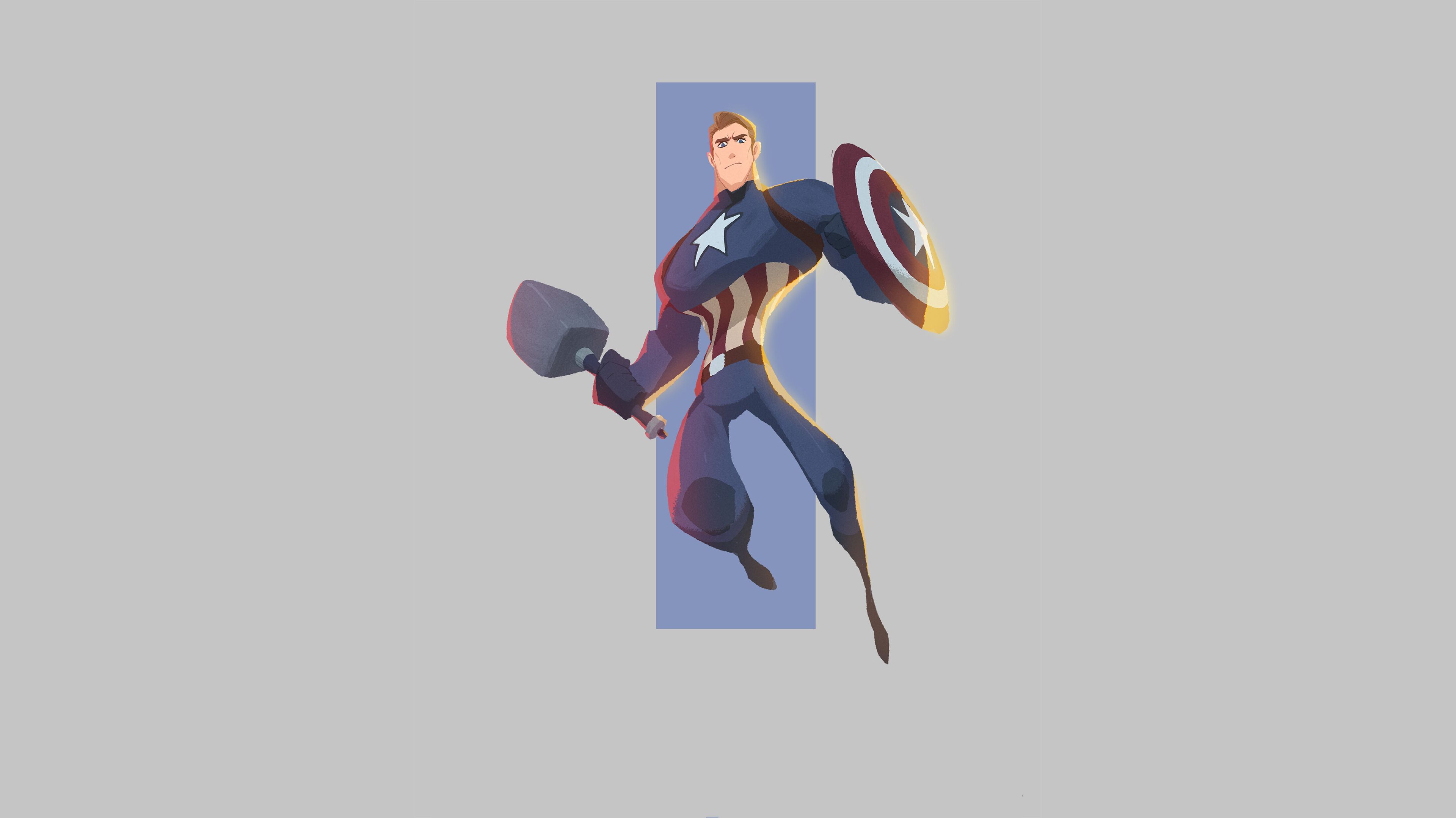 Captain America Minimalist Logo 4K Wallpapers