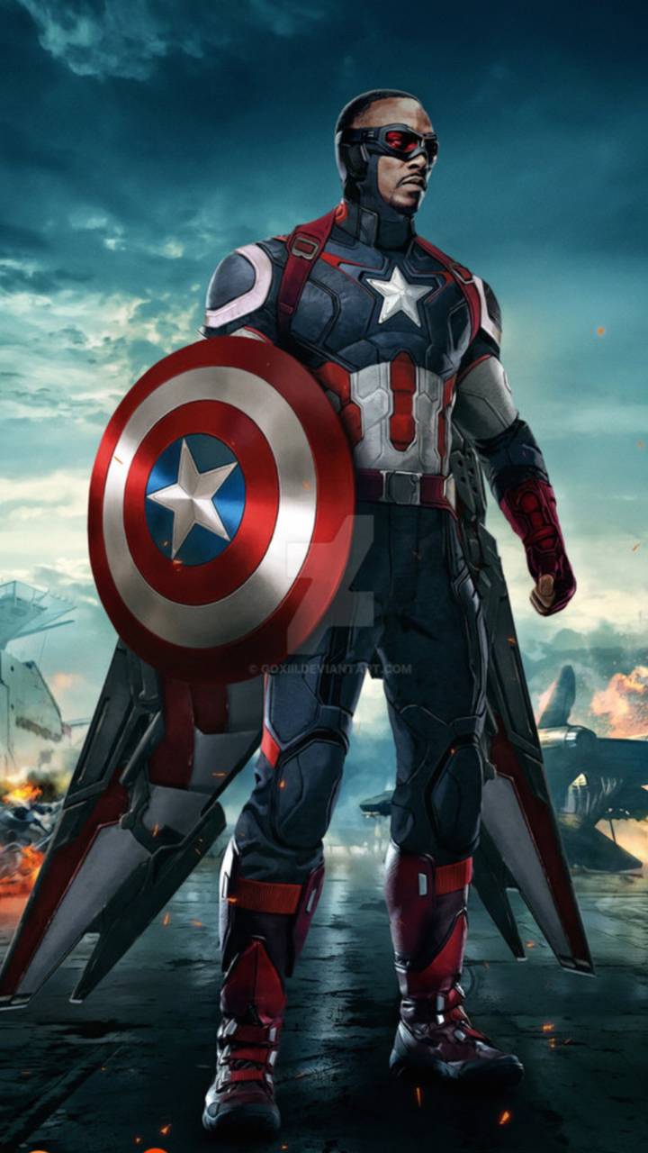 Captain America Sam Wilson Minimal 4K Wallpapers