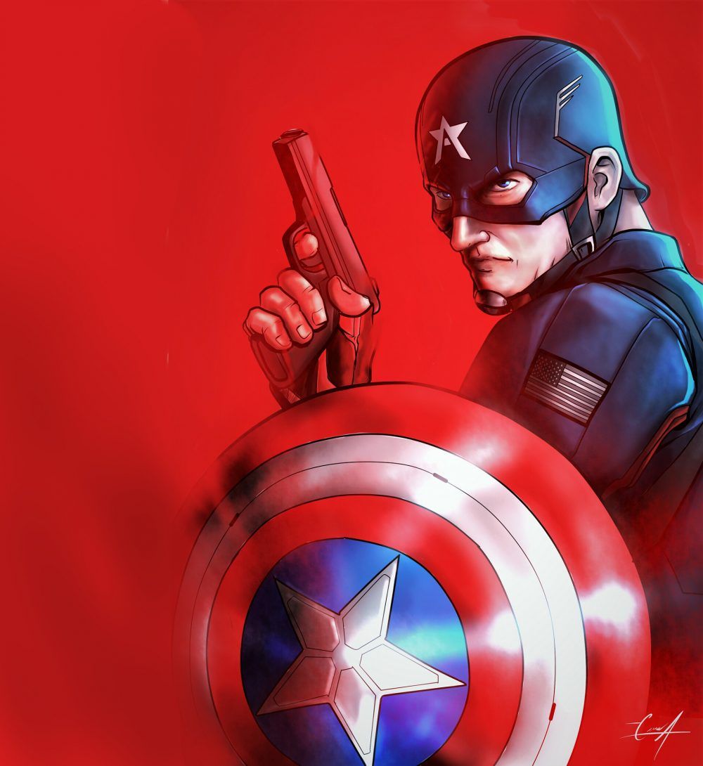 Captain America Sam Wilson Minimal 4K Wallpapers