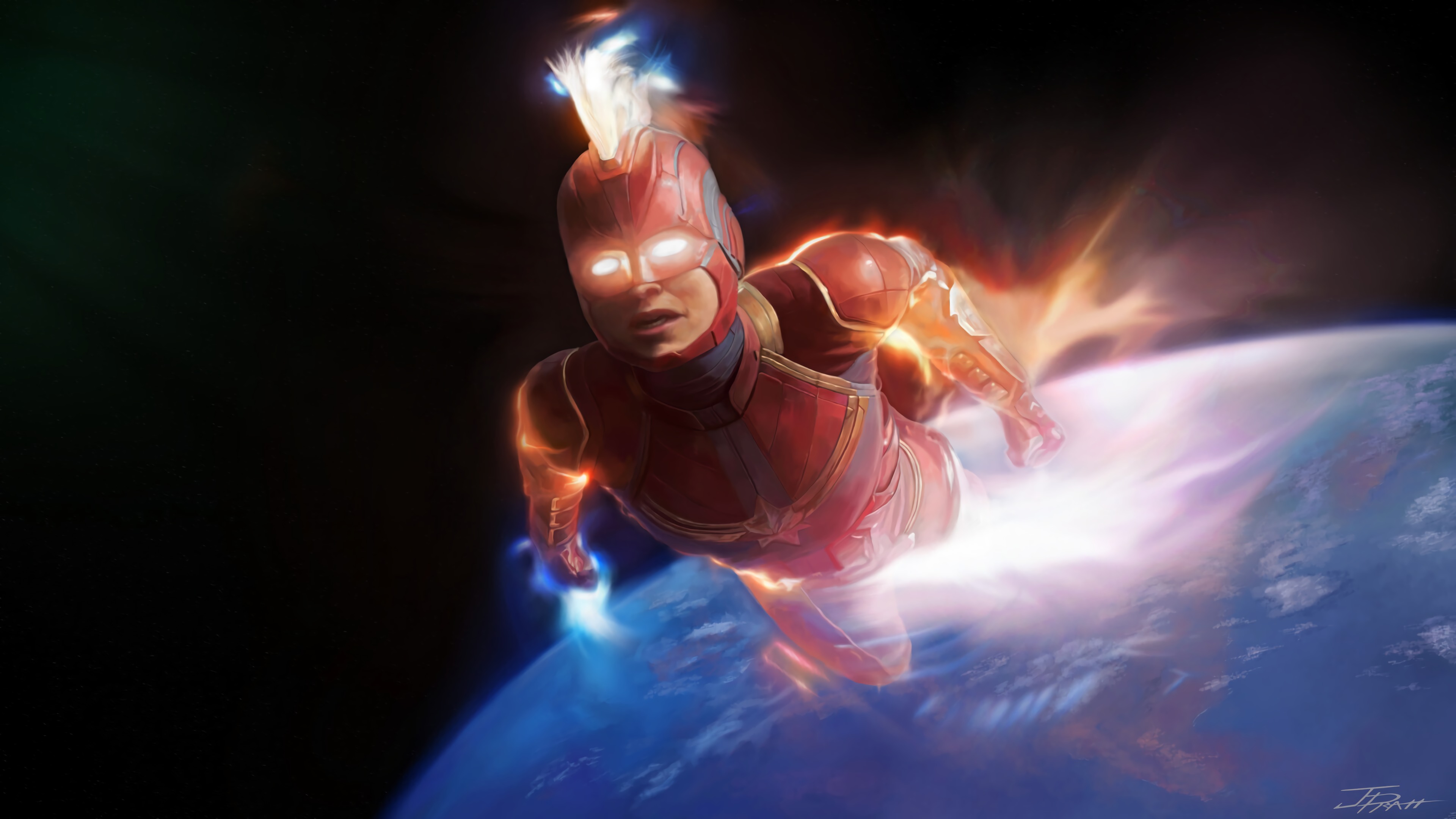 Captain Marvel 4K Art Wallpapers