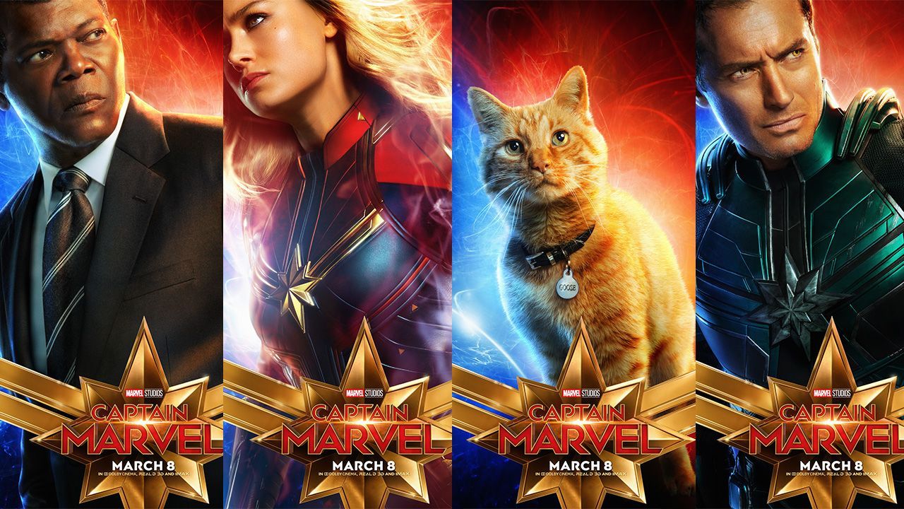 Captain Marvel Goose Cat Minimal Poster Wallpapers