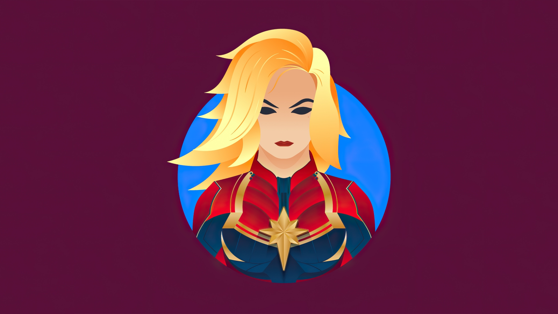 Captain Marvel Minimalist Artwork Wallpapers