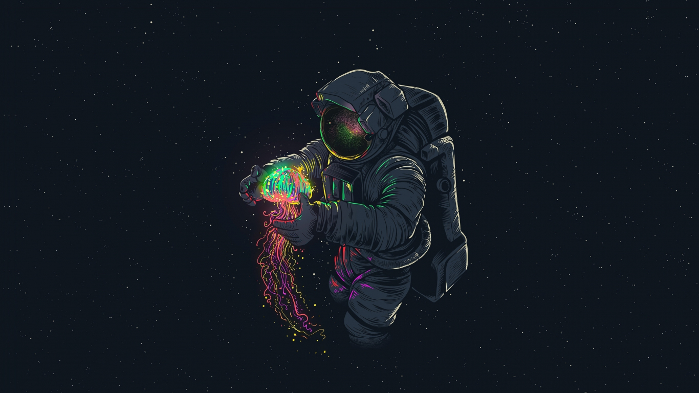 Cyberpunk Astronaut Minimal 4K Wallpapers