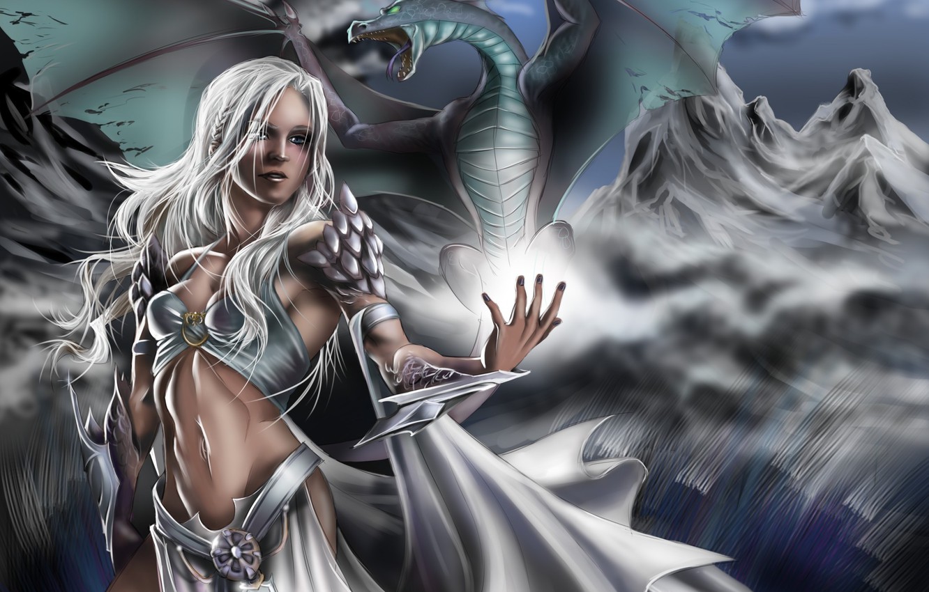 Daenerys Targaryen And Dragons Art Wallpapers