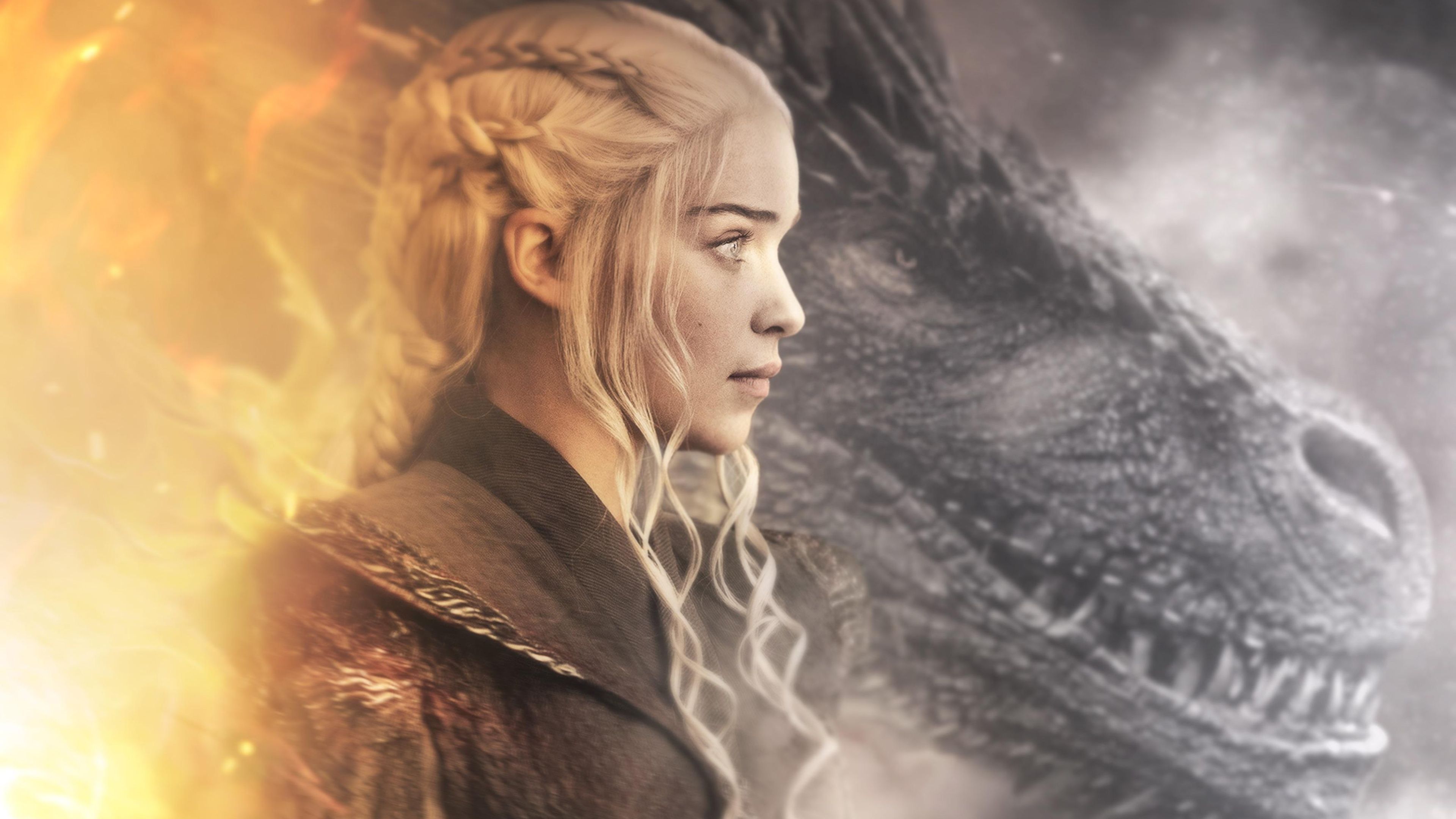 Daenerys Targaryen And Dragons Art Wallpapers