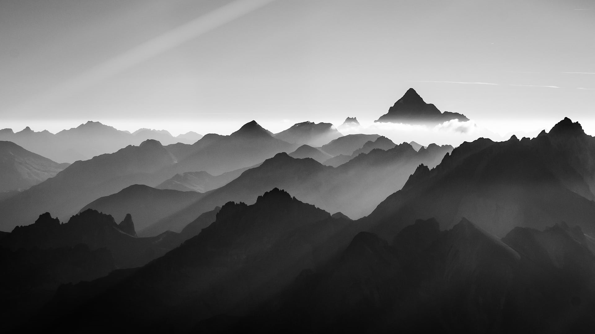 Dark Minimal Mountains At Night Wallpapers