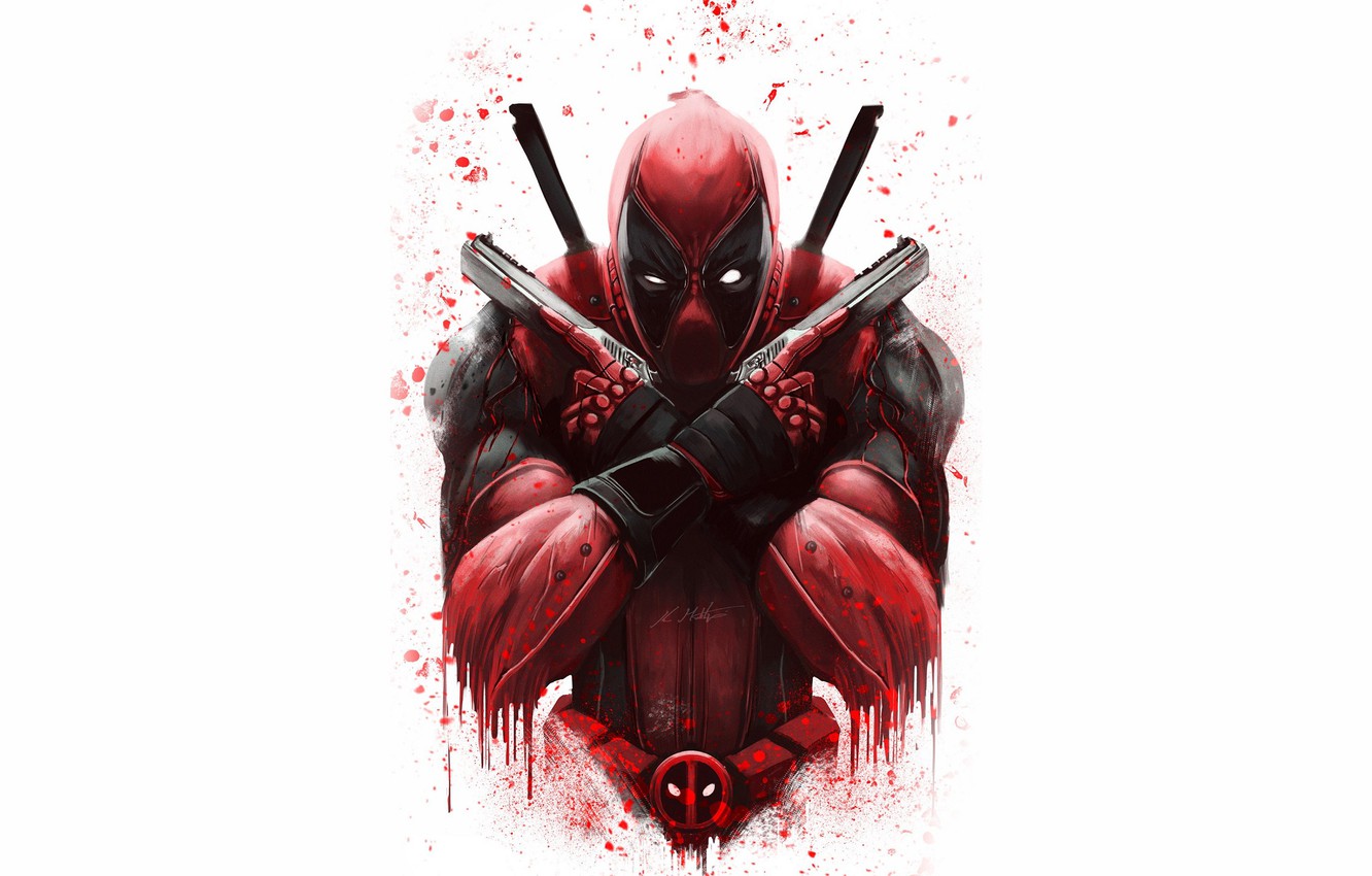 Deadpool With Guns Up Wallpapers