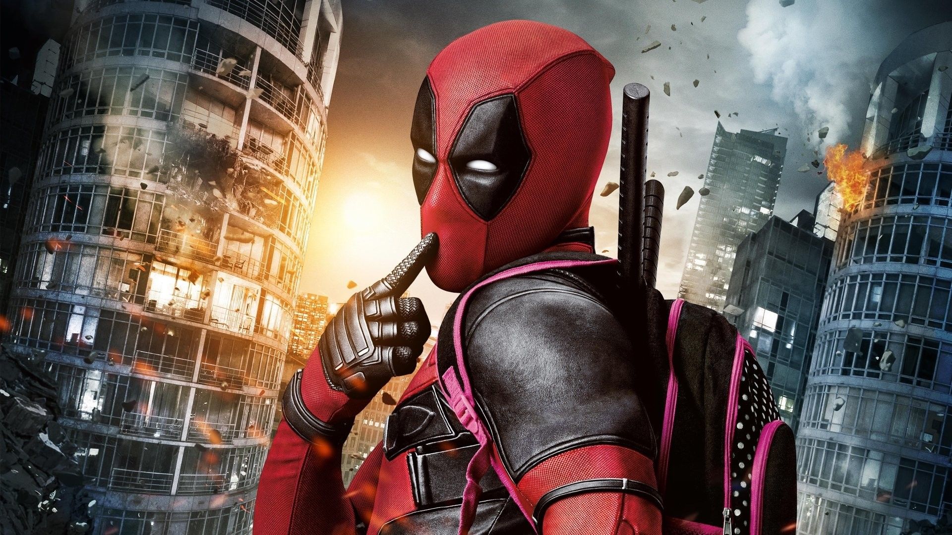 Deadpool With Guns Up Wallpapers