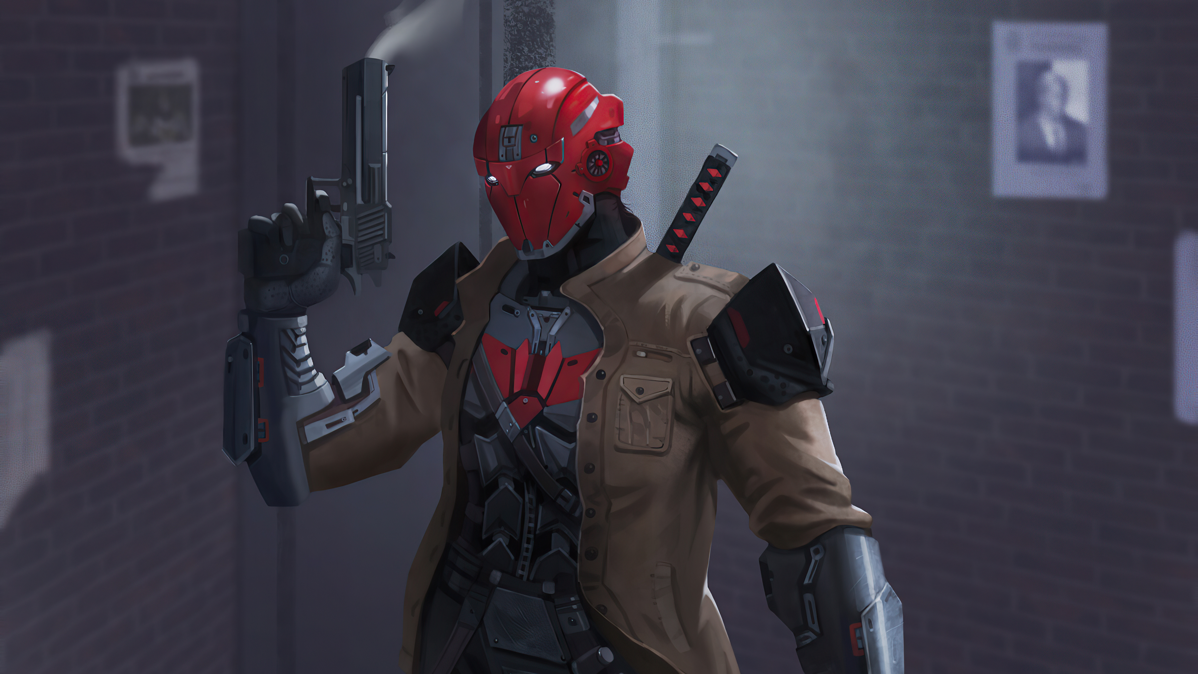 Deadpool With Guns Up Wallpapers