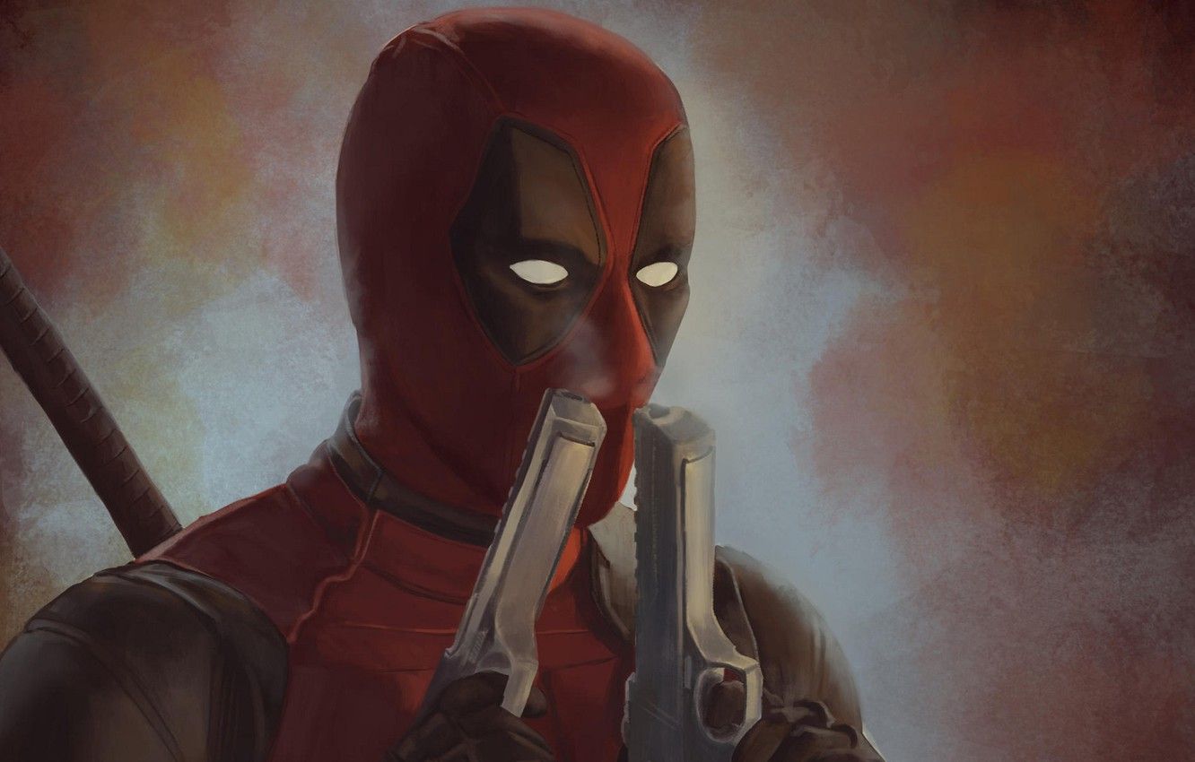 Deadpool With Guns Up Wallpapers