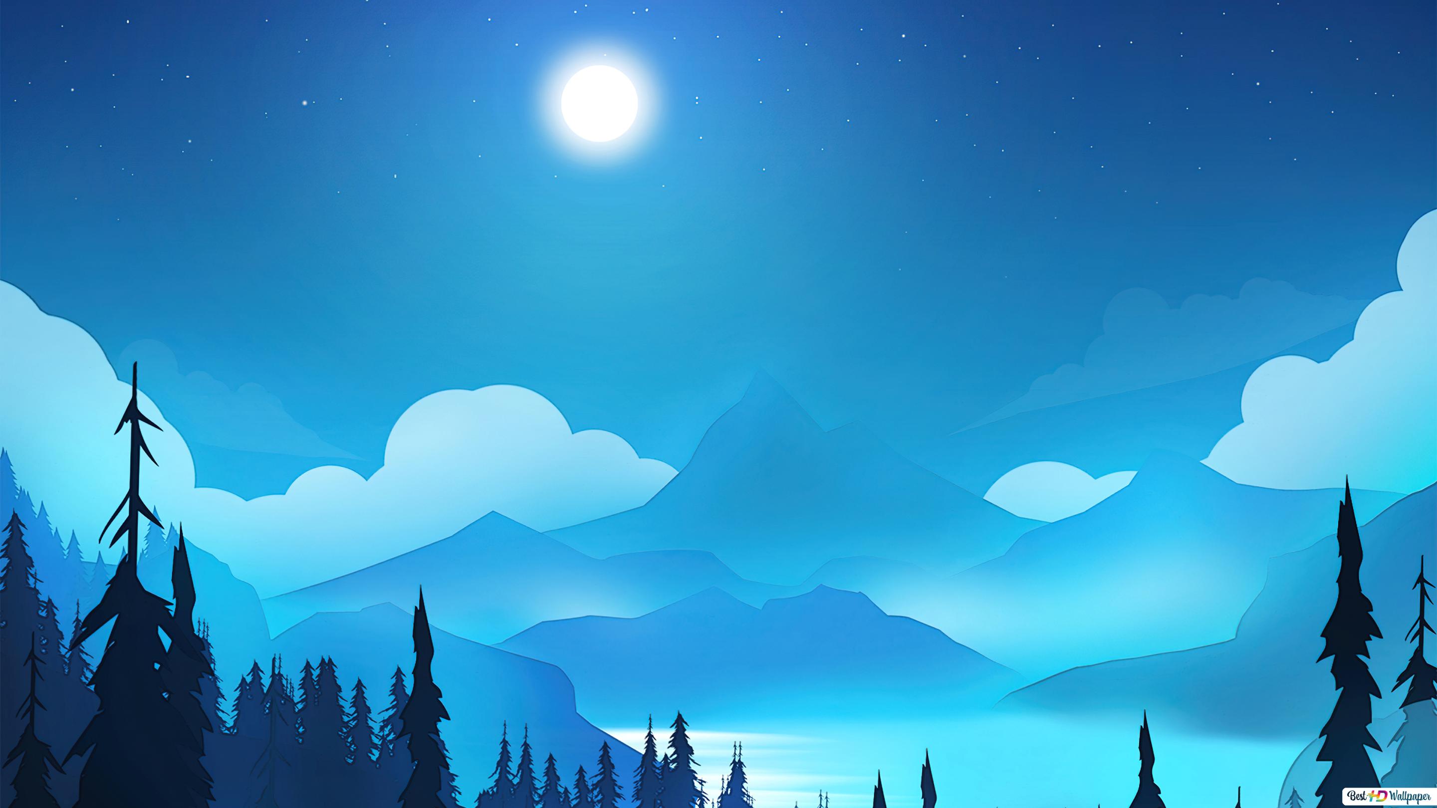 Desert Nights Moon 5K Minimalism Wallpapers