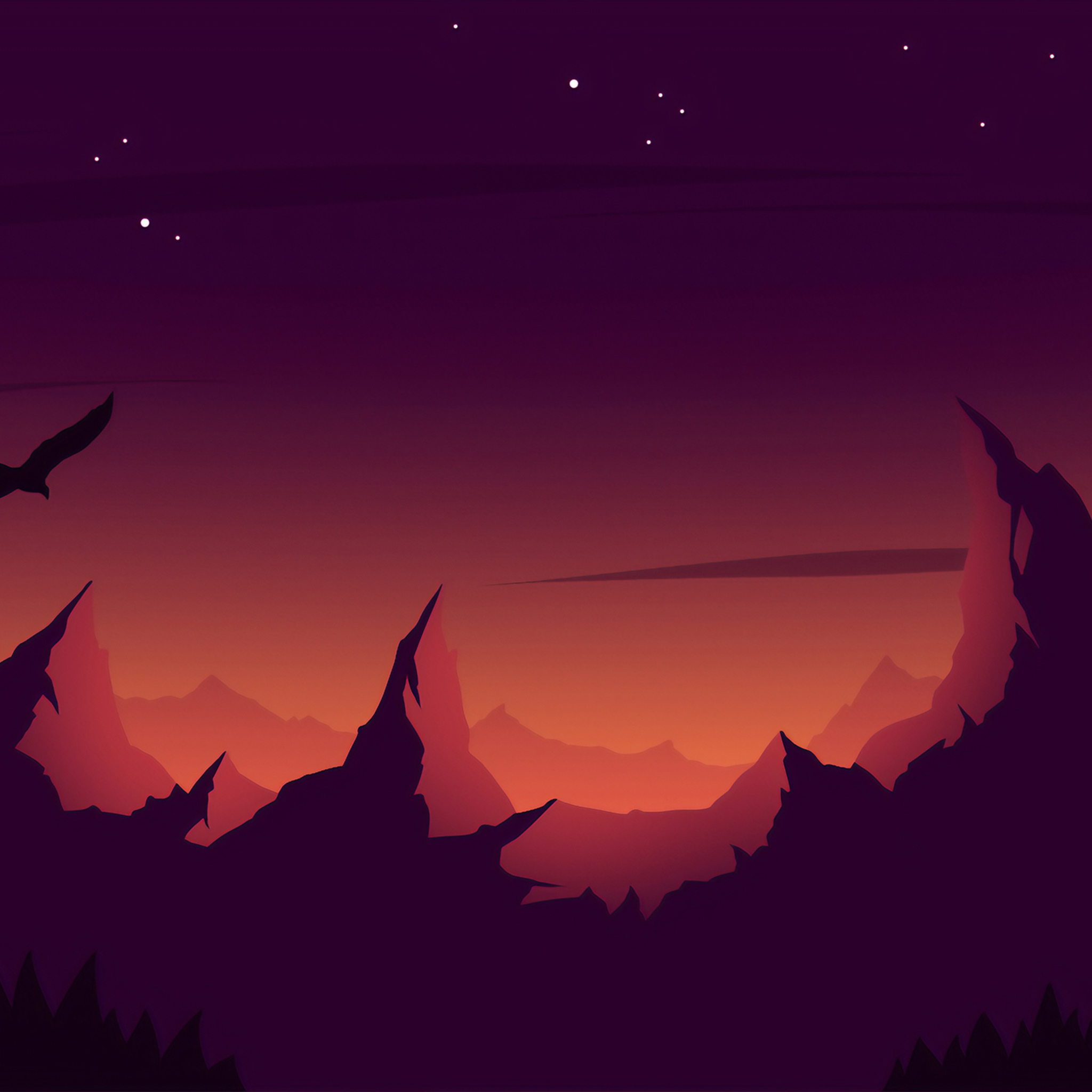 Eagle Mountain Sunset Minimalist Wallpapers