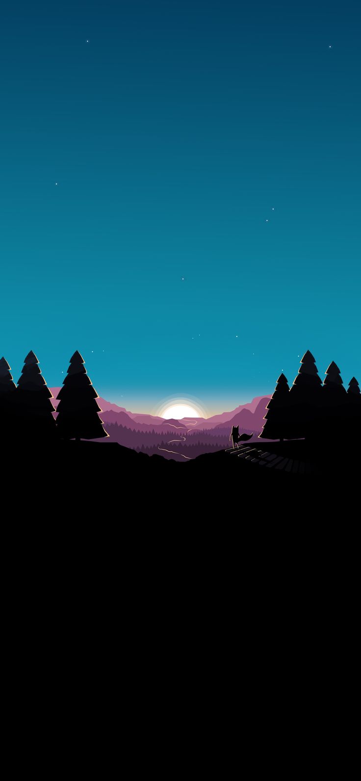 Eagle Mountain Sunset Minimalist Wallpapers