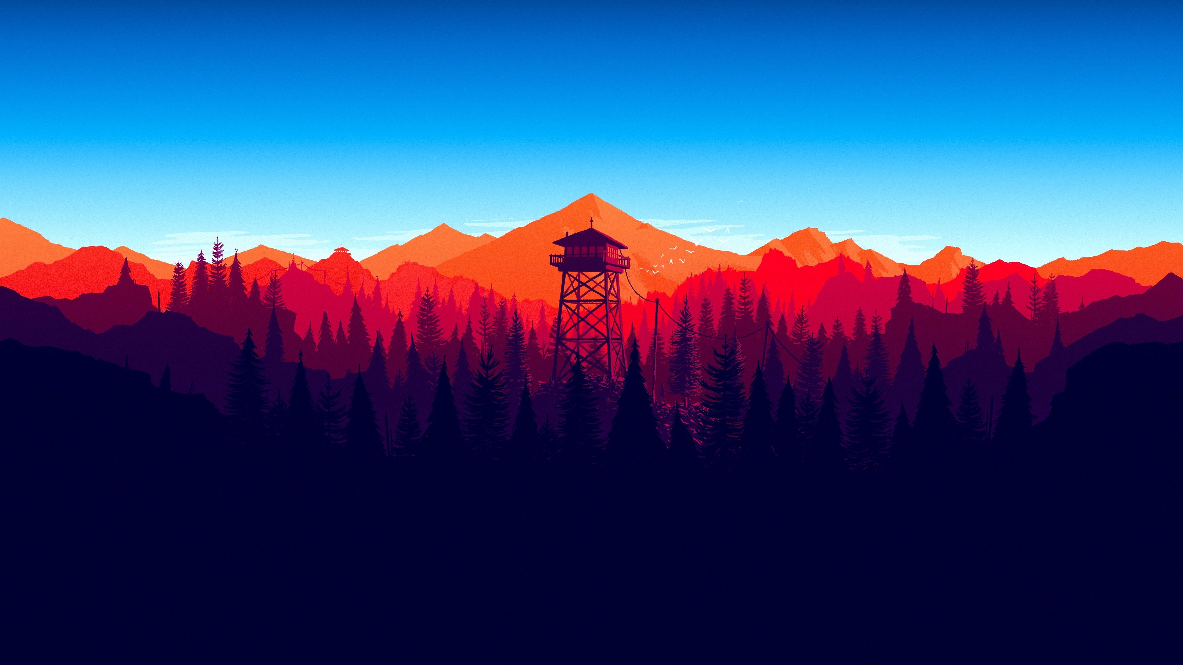 Forest Minimal Paint Artwork Wallpapers