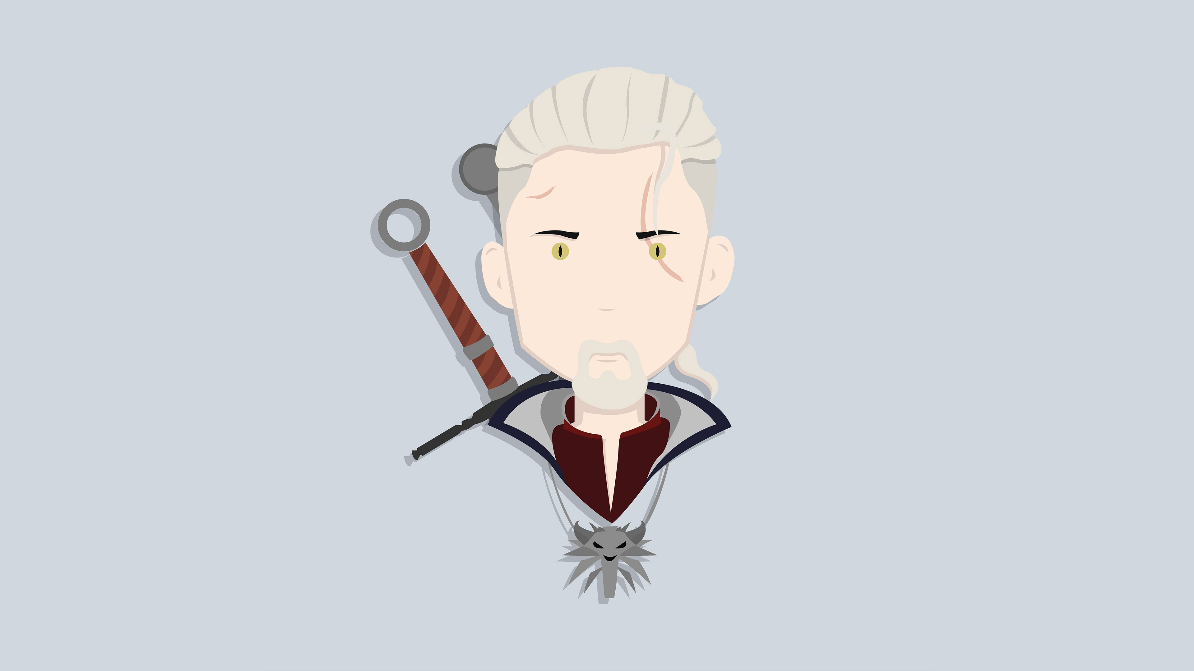 Geralt Witcher Minimal 4K Wallpapers