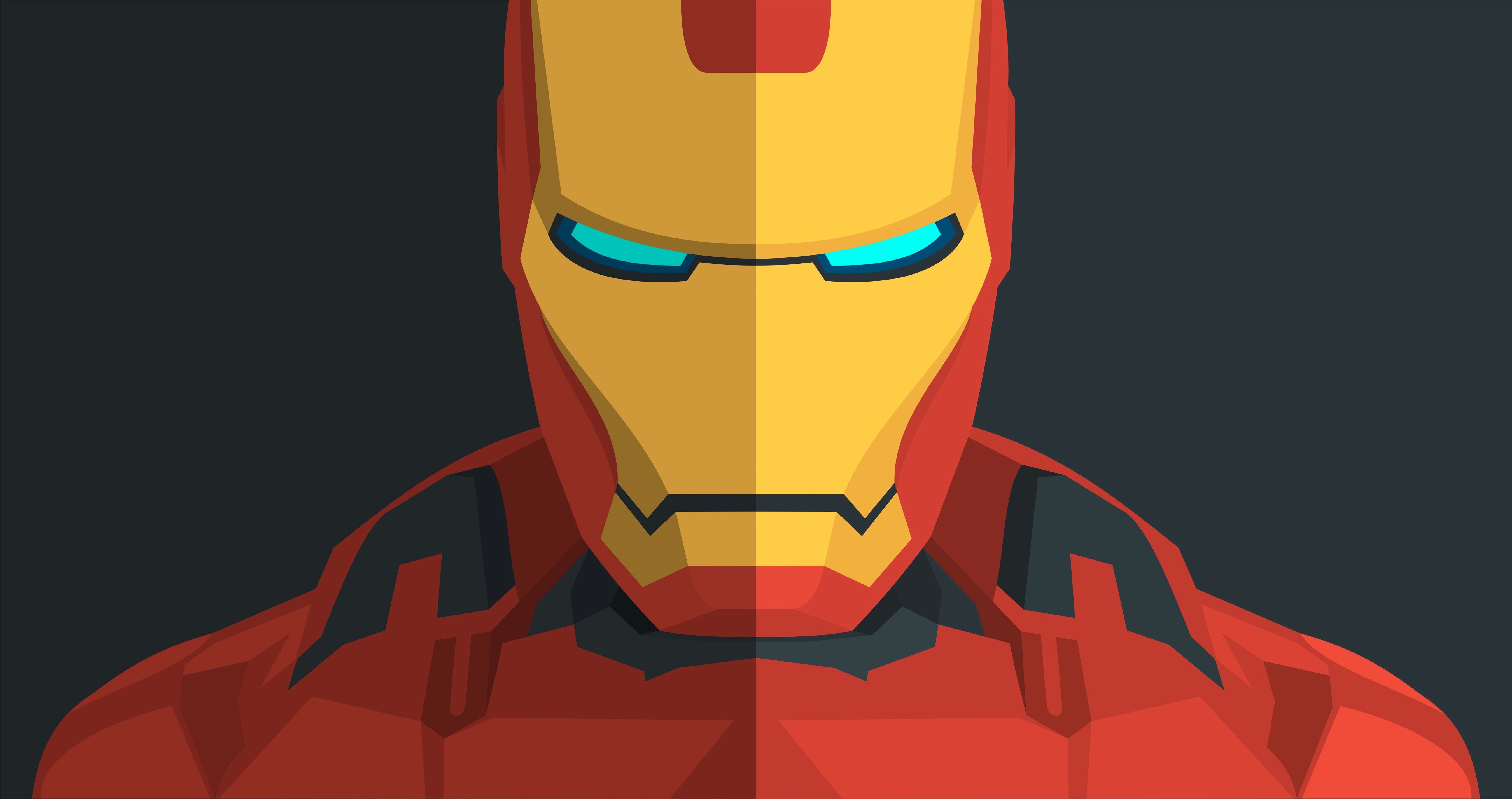 Ironman Flat Minimal Artwork Wallpapers