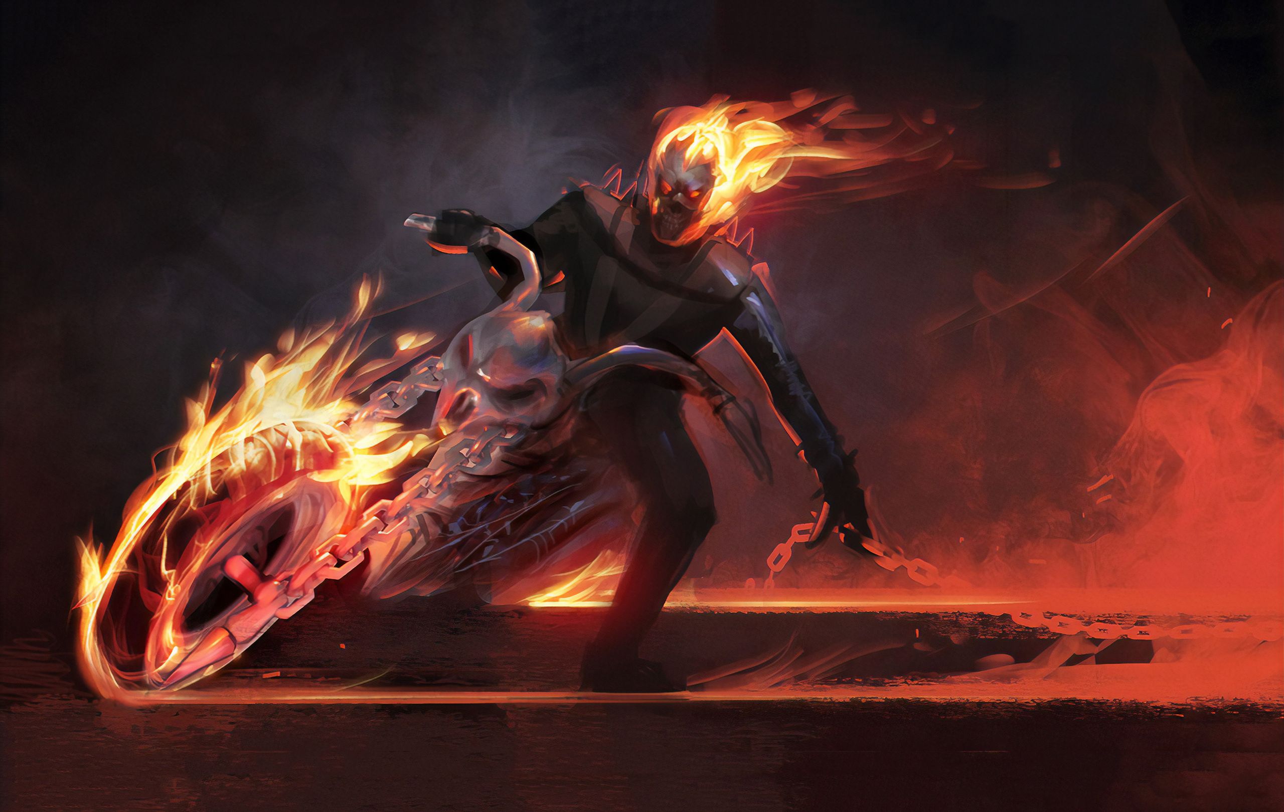 Marvel Ghost Rider Minimalist Wallpapers