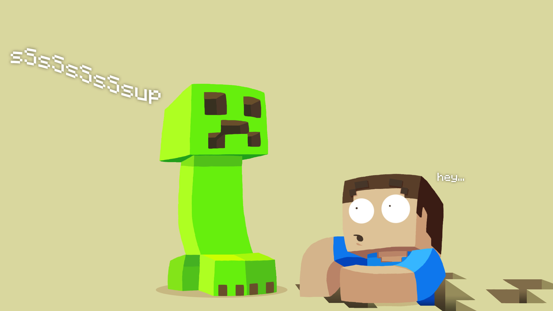 Minecraft Minimalist Creeper Wallpapers