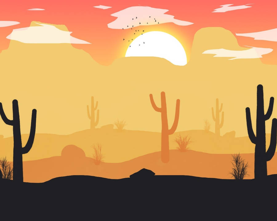 Minimal Artistic Desert Sunset Wallpapers