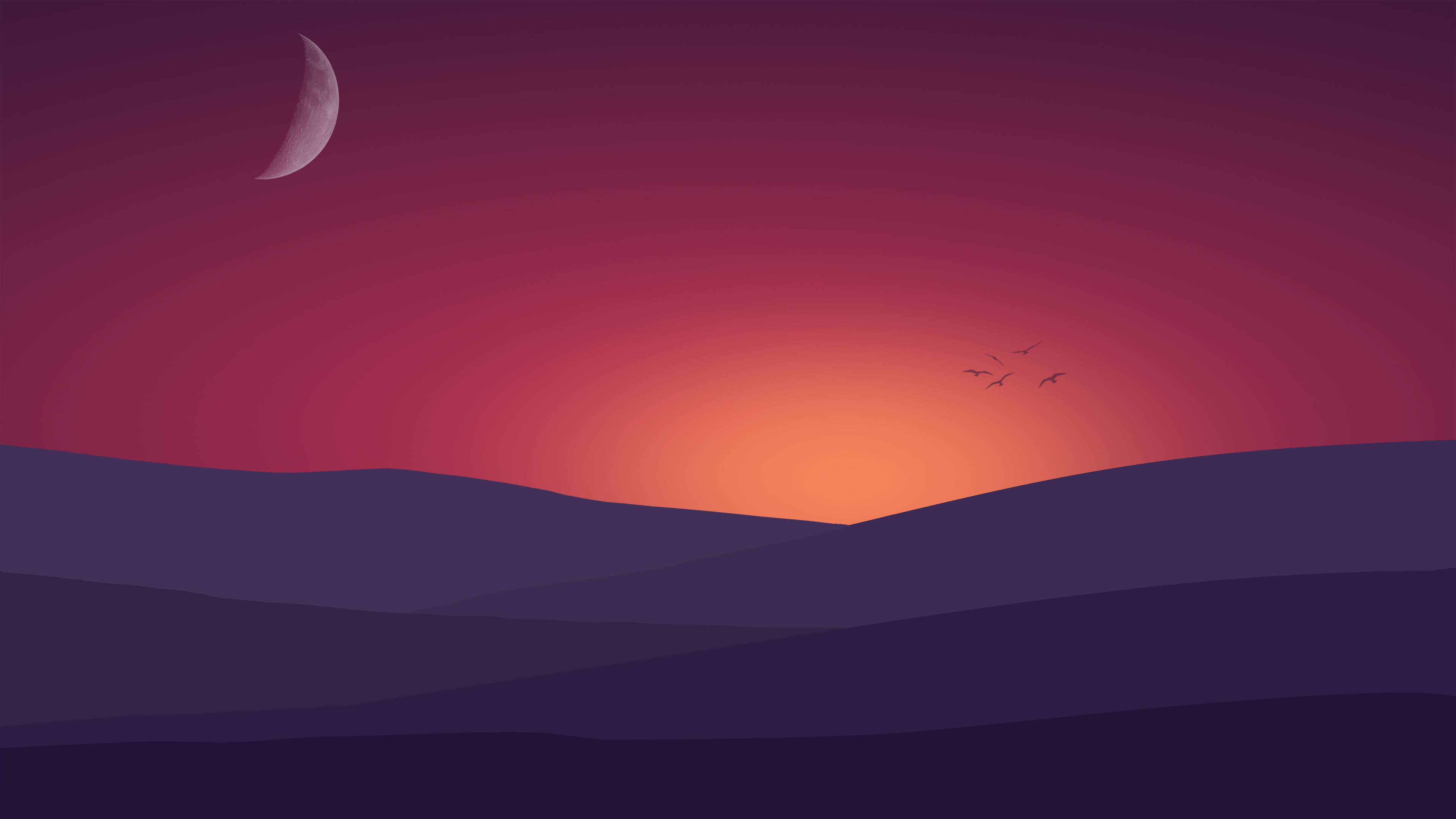 Minimal Artistic Desert Sunset Wallpapers