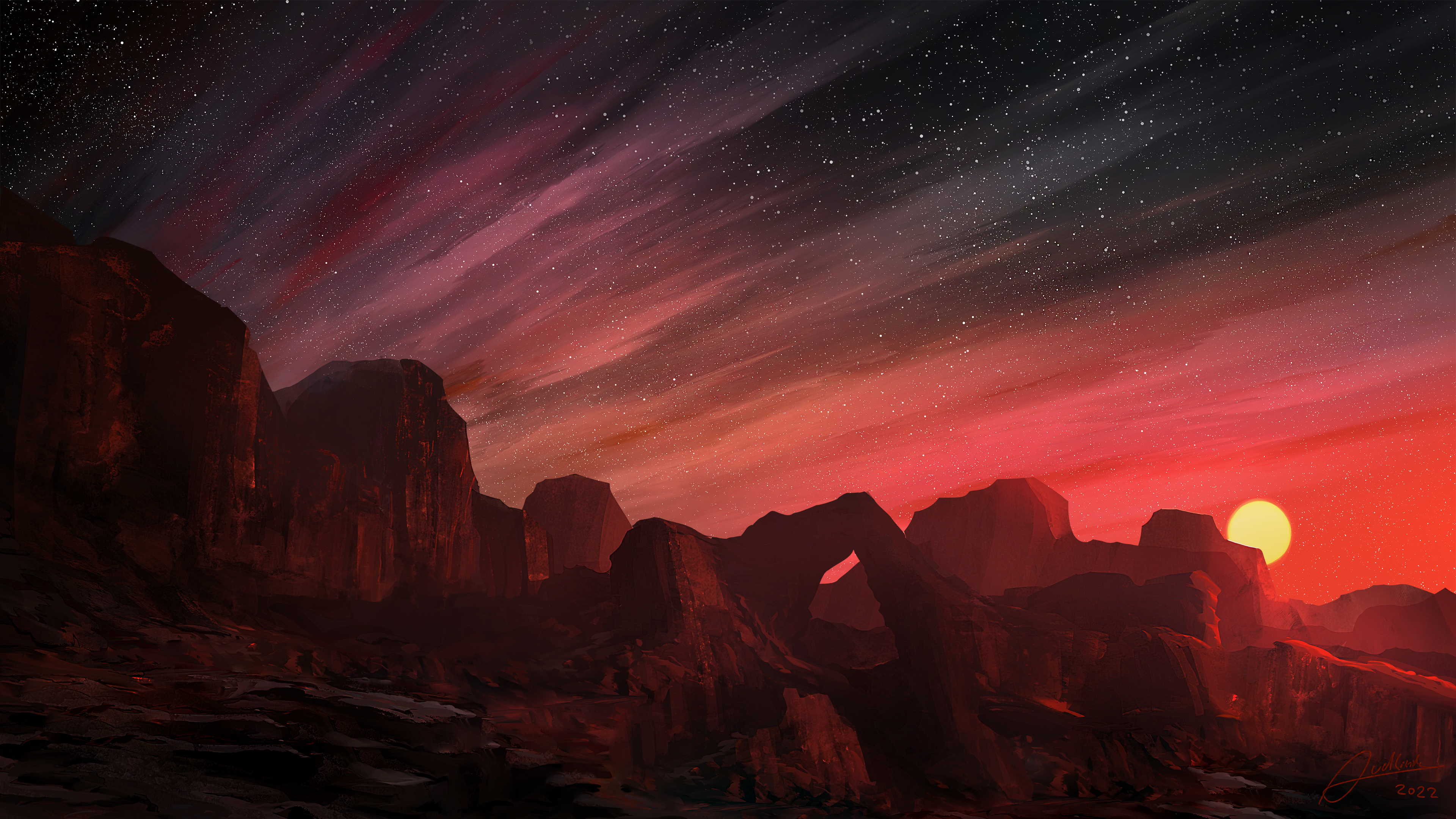 Minimal Artistic Desert Sunset Wallpapers
