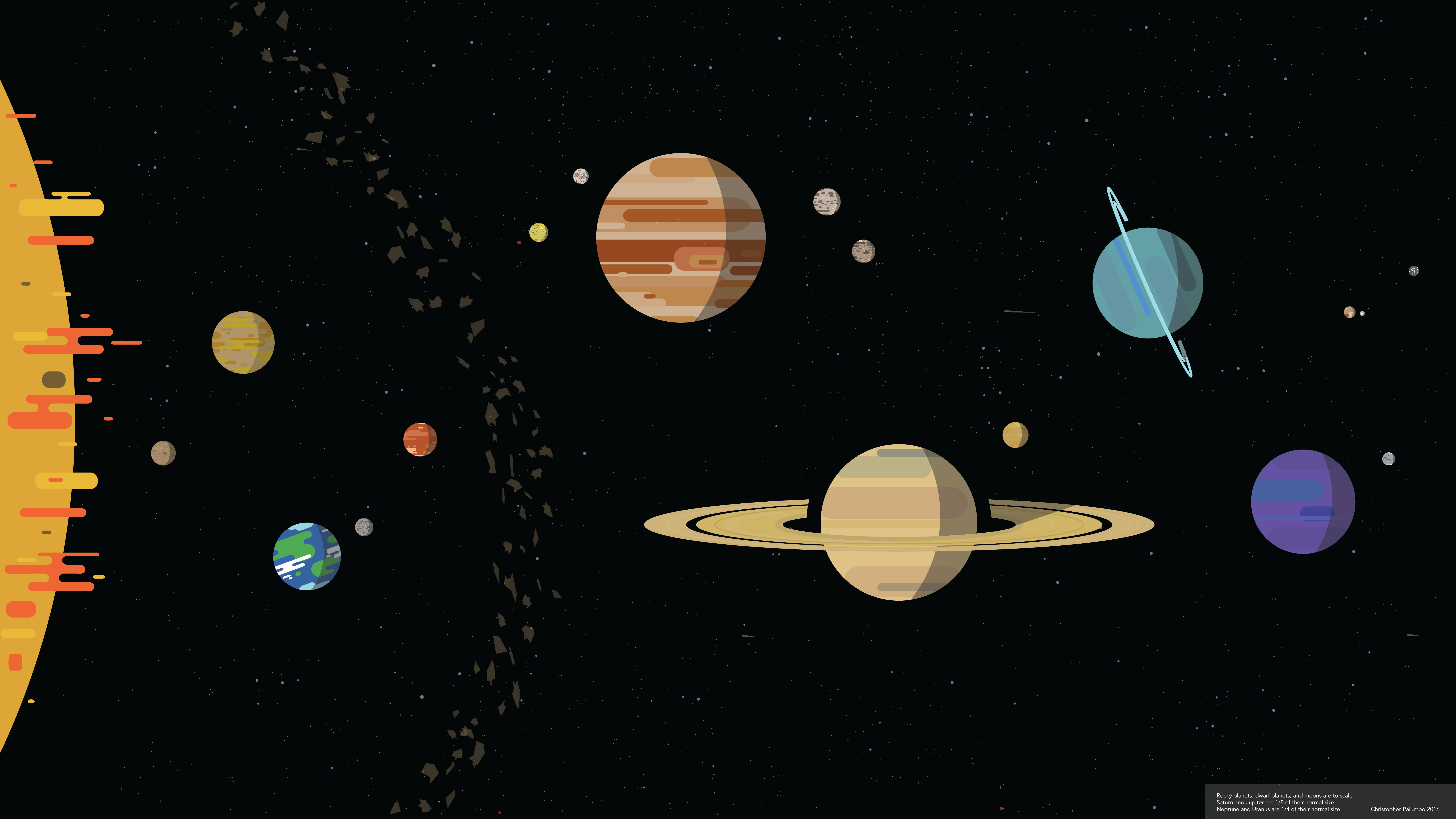 Minimal Solar System Wallpapers