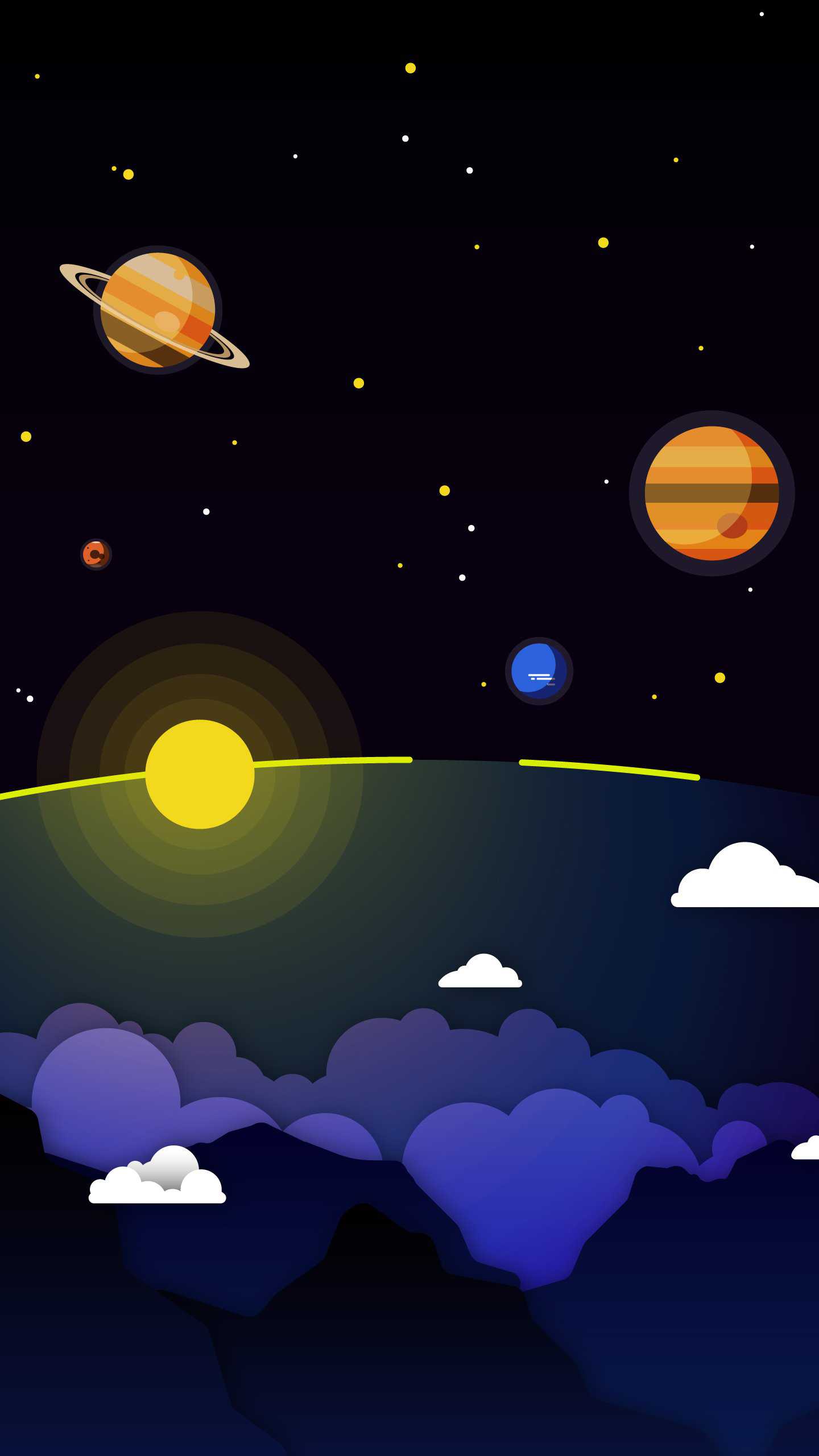 Minimal Solar System Wallpapers