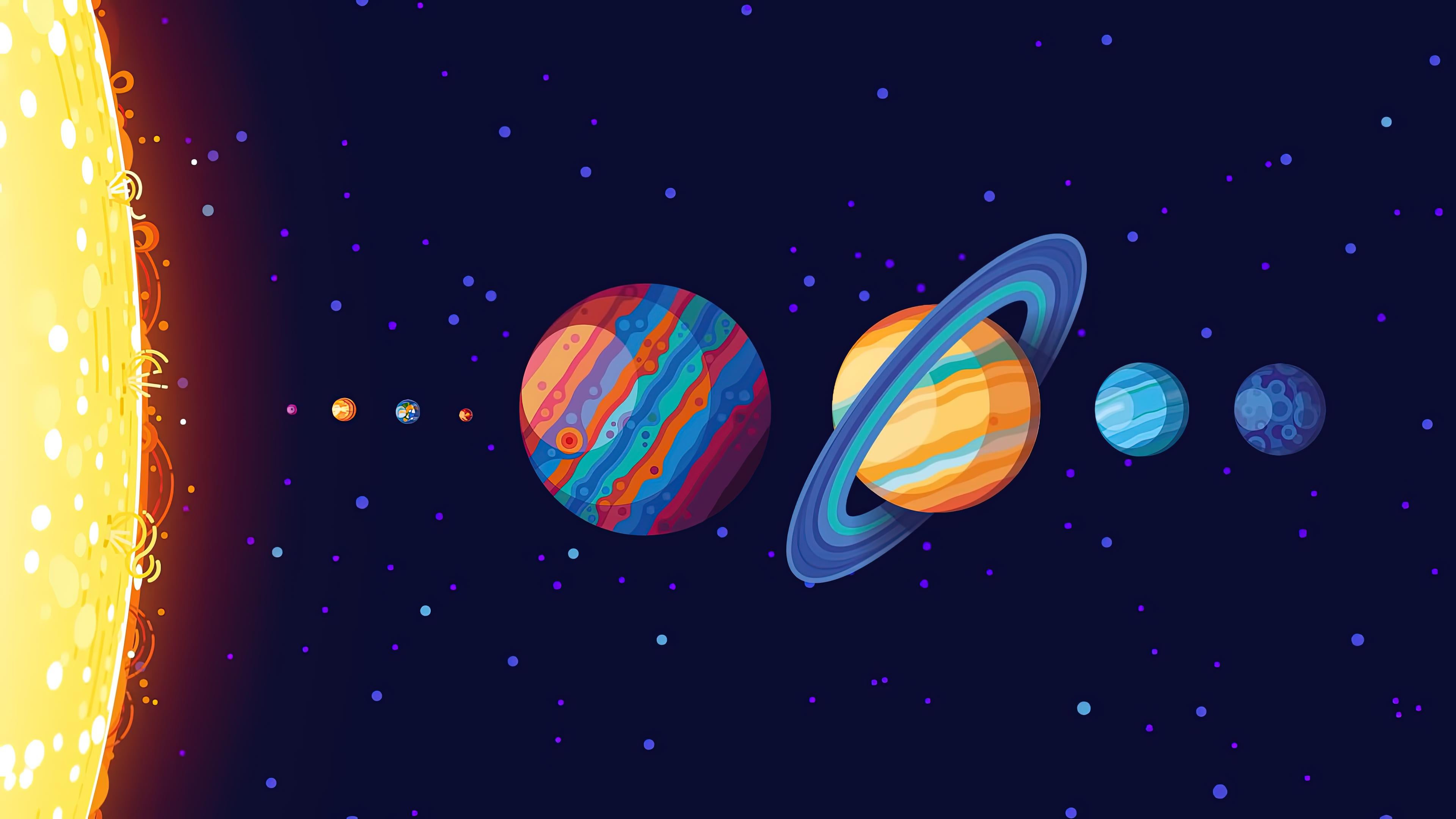 Minimal Solar System Wallpapers