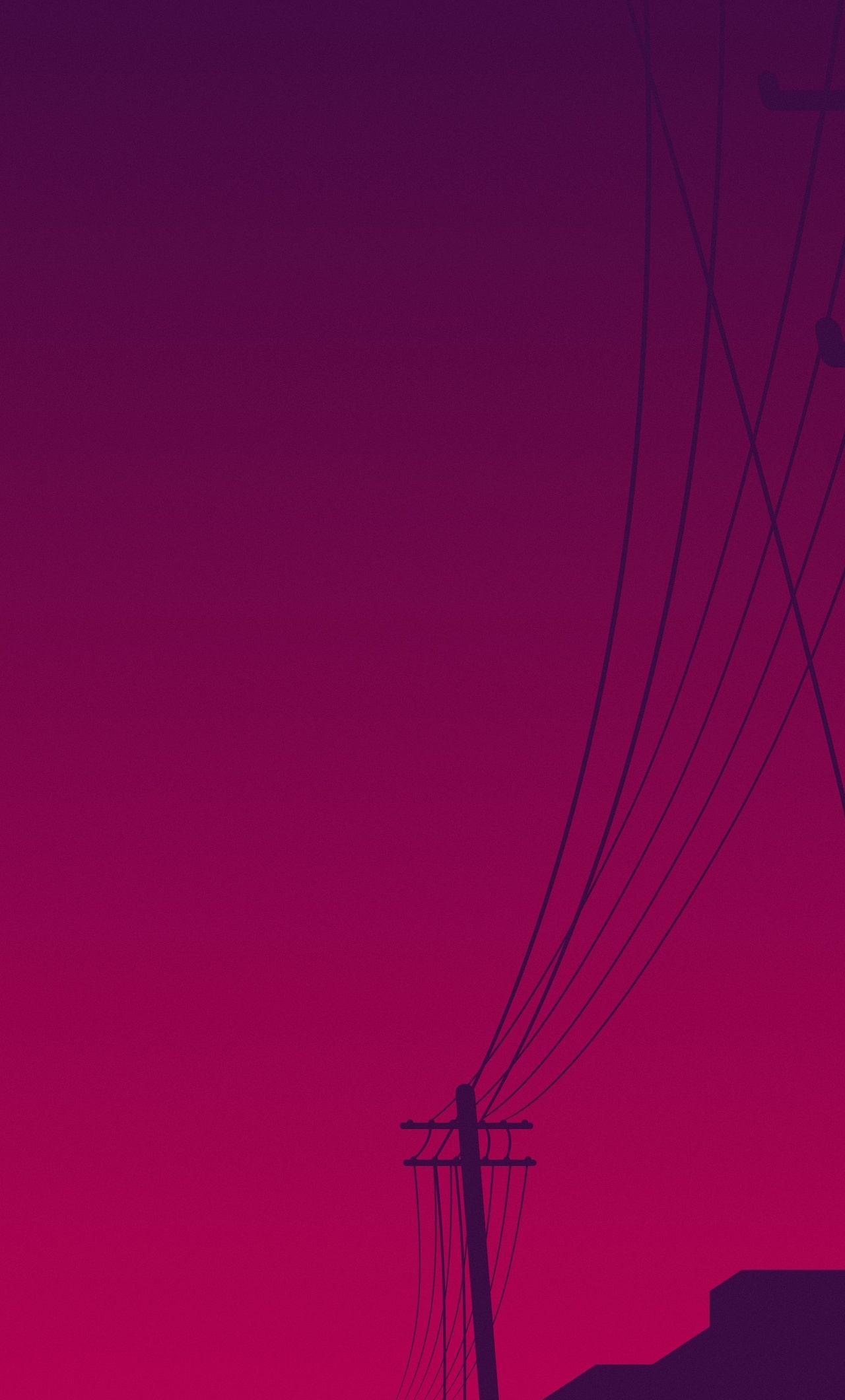 Minimalism Moon And Power Line Wallpapers