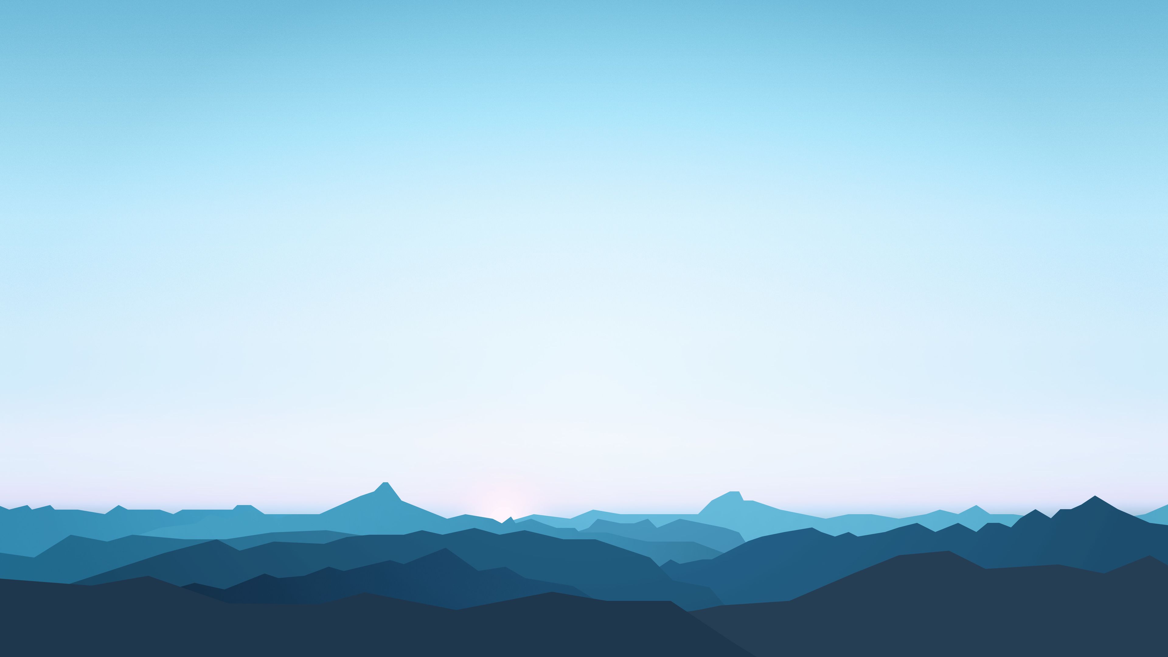 Minimalist Blue Mountains Wallpapers